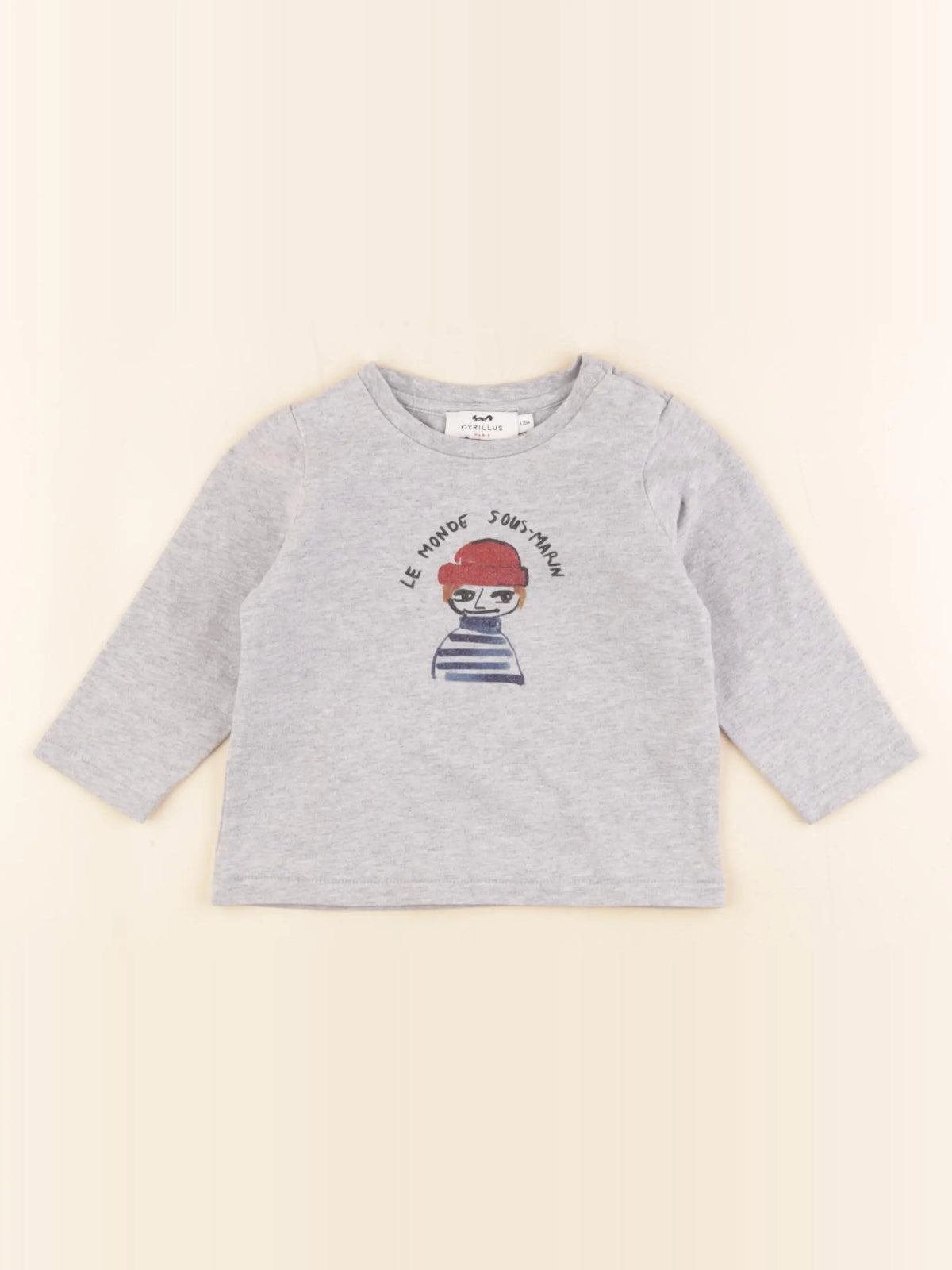 Cyrillus - tee-shirt gris - 12 mois