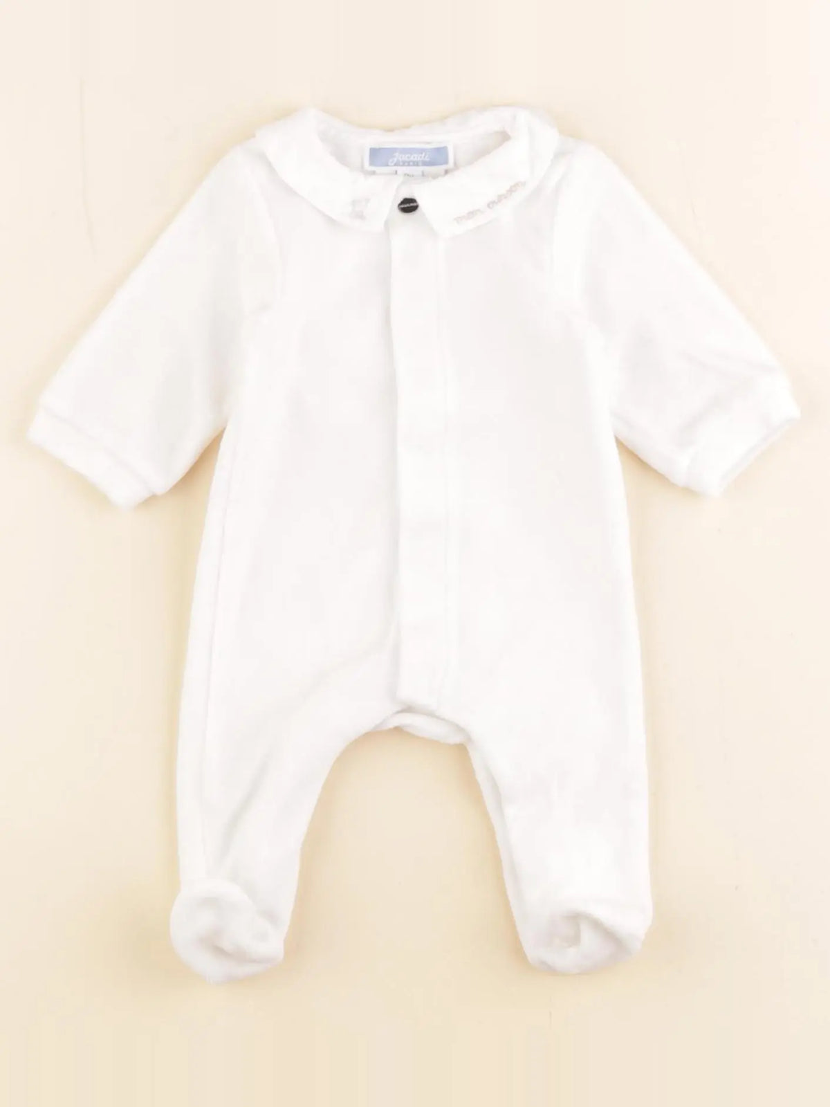 Jacadi - pyjama velours blanc - 0 mois
