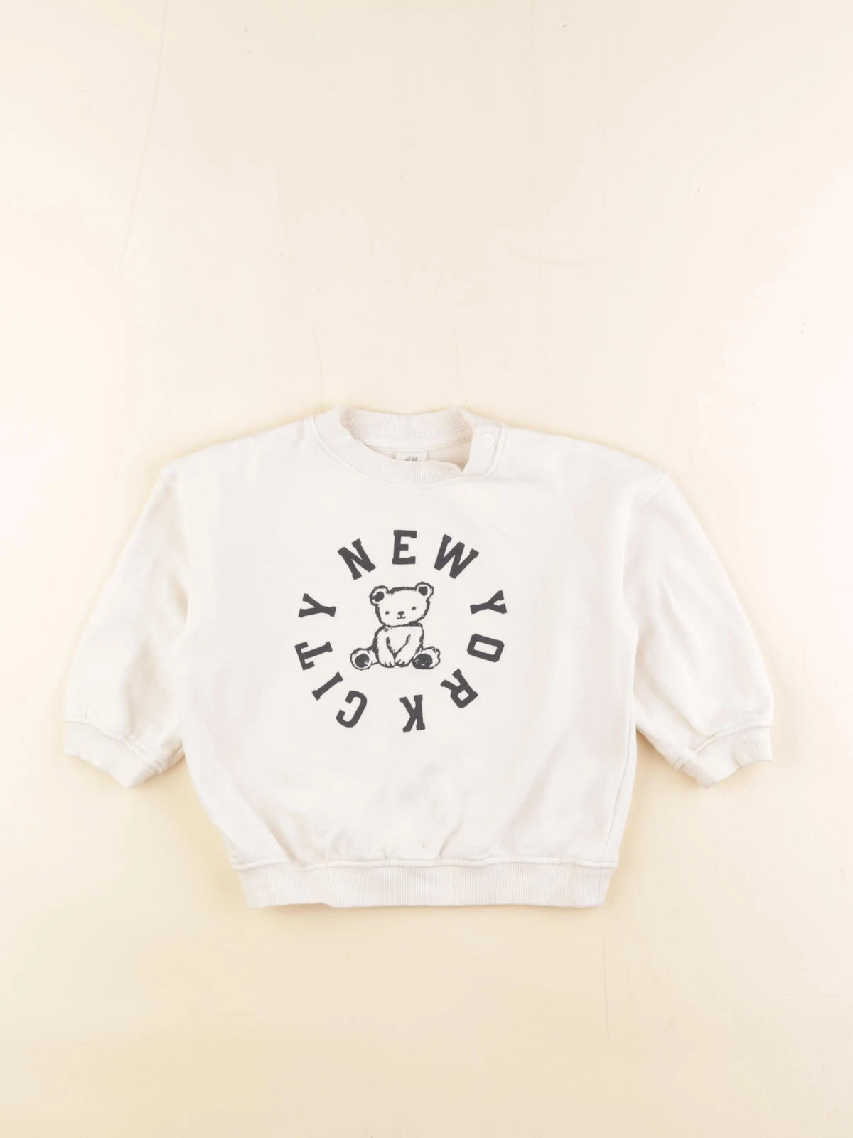 H&M - sweat blanc - 12/18 mois