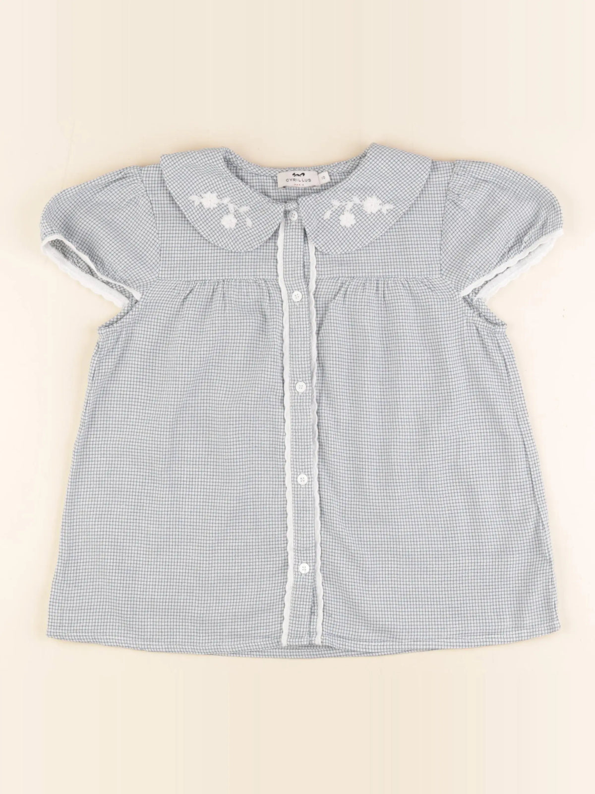 Cyrillus - blouse blanc, vert - 10 ans