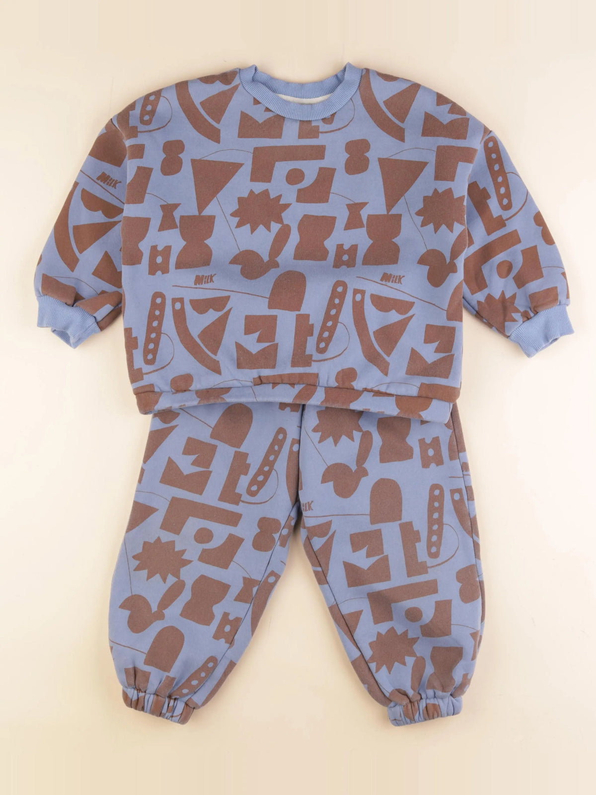 Gamin gamine - ensemble bleu, marron - 3 ans