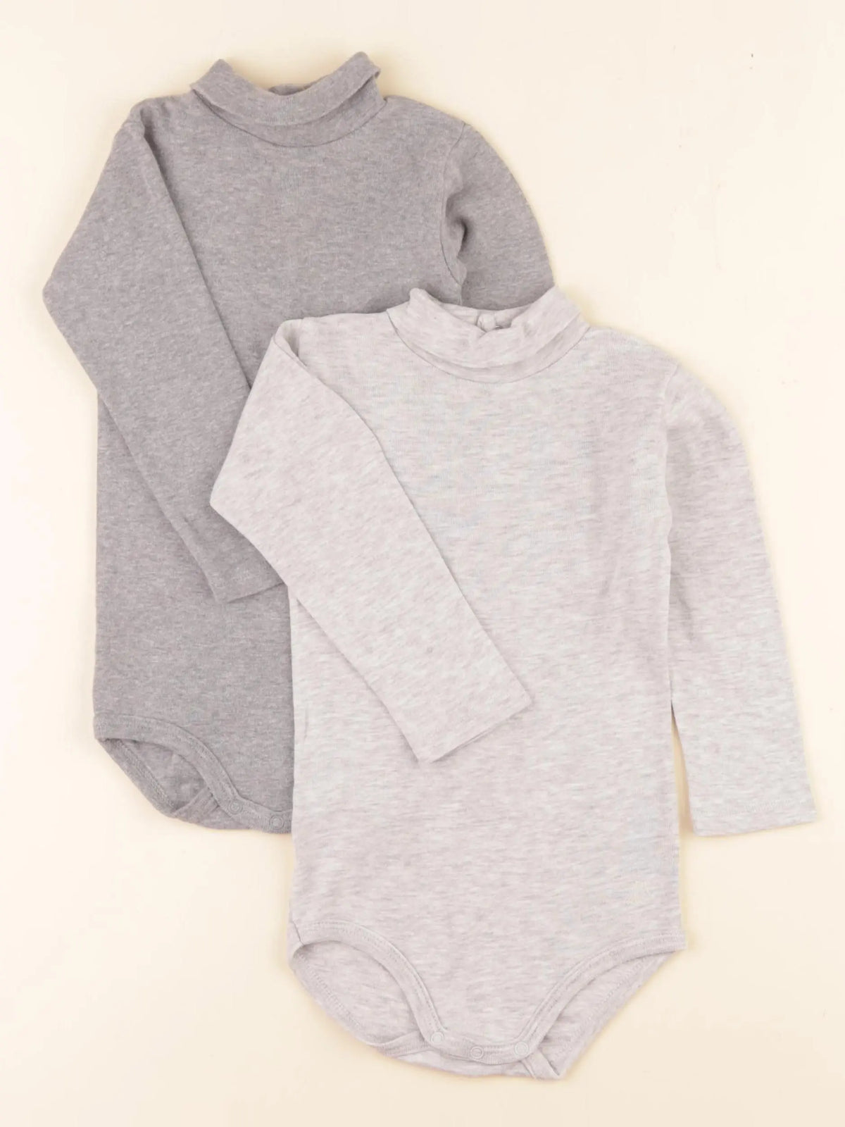 Petit Bateau - lot de 2 bodies en coton gris - 18 mois
