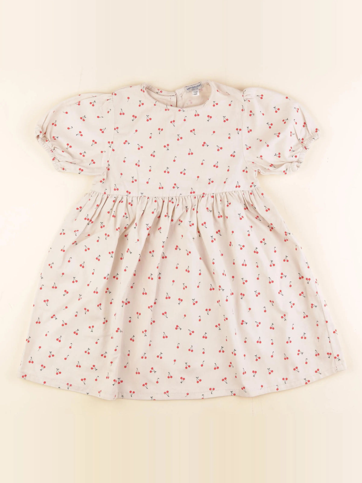 Vertbaudet - robe beige, rouge - 6 ans