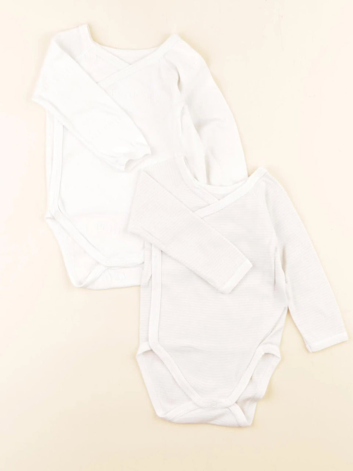 Petit Bateau - lot de 2 bodies en coton blanc - 6 mois
