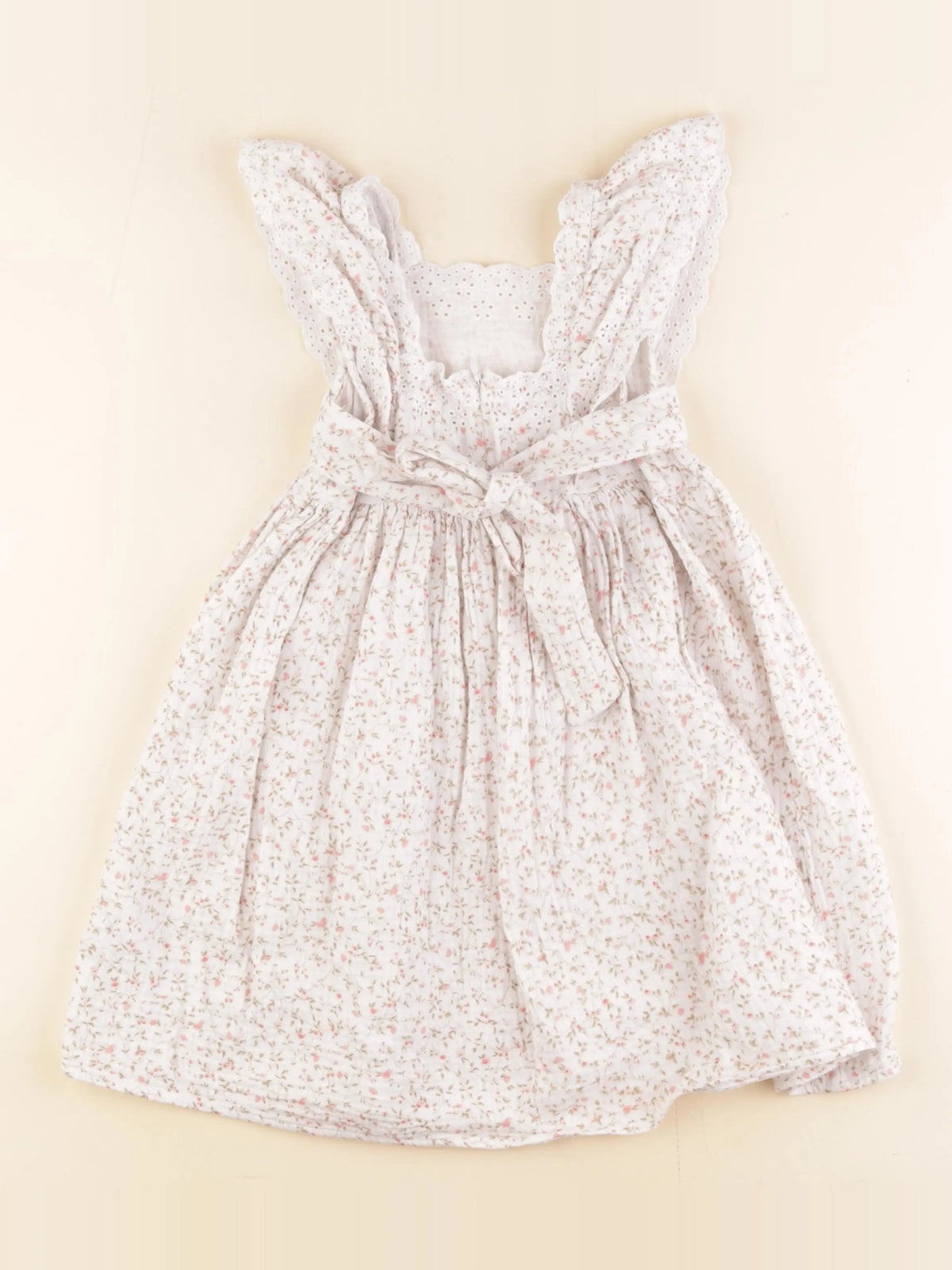 Vertbaudet - robe blanc, rose - 5 ans
