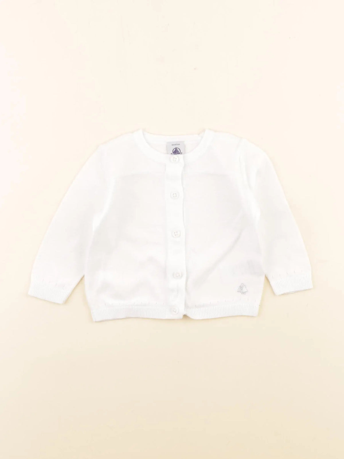 Petit Bateau - gilet blanc - 6 mois