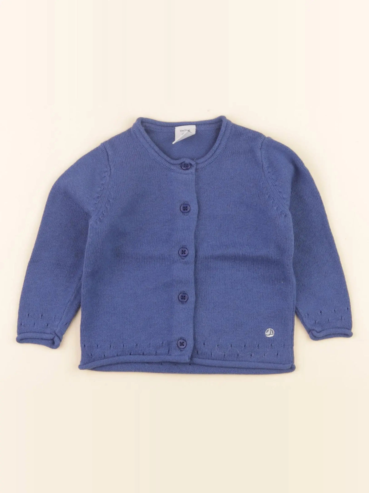 Petit Bateau - gilet bleu - 12 mois