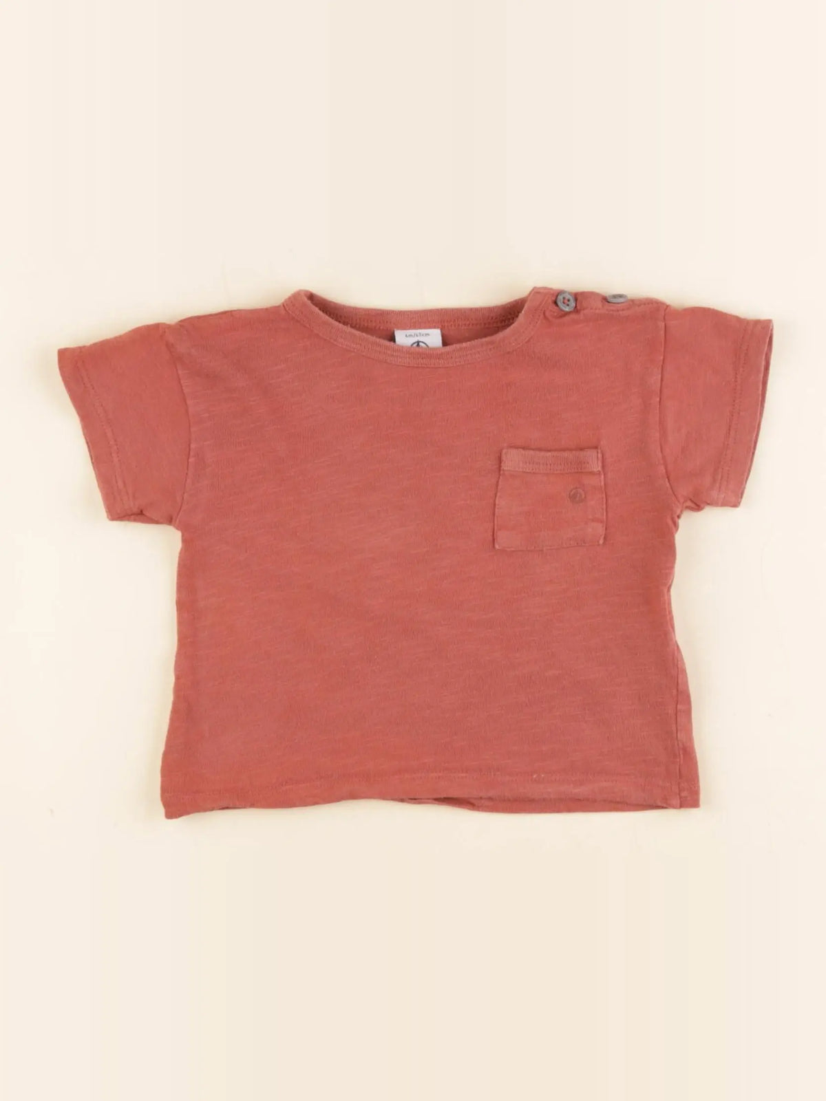 Petit Bateau - tee-shirt rouge - 6 mois
