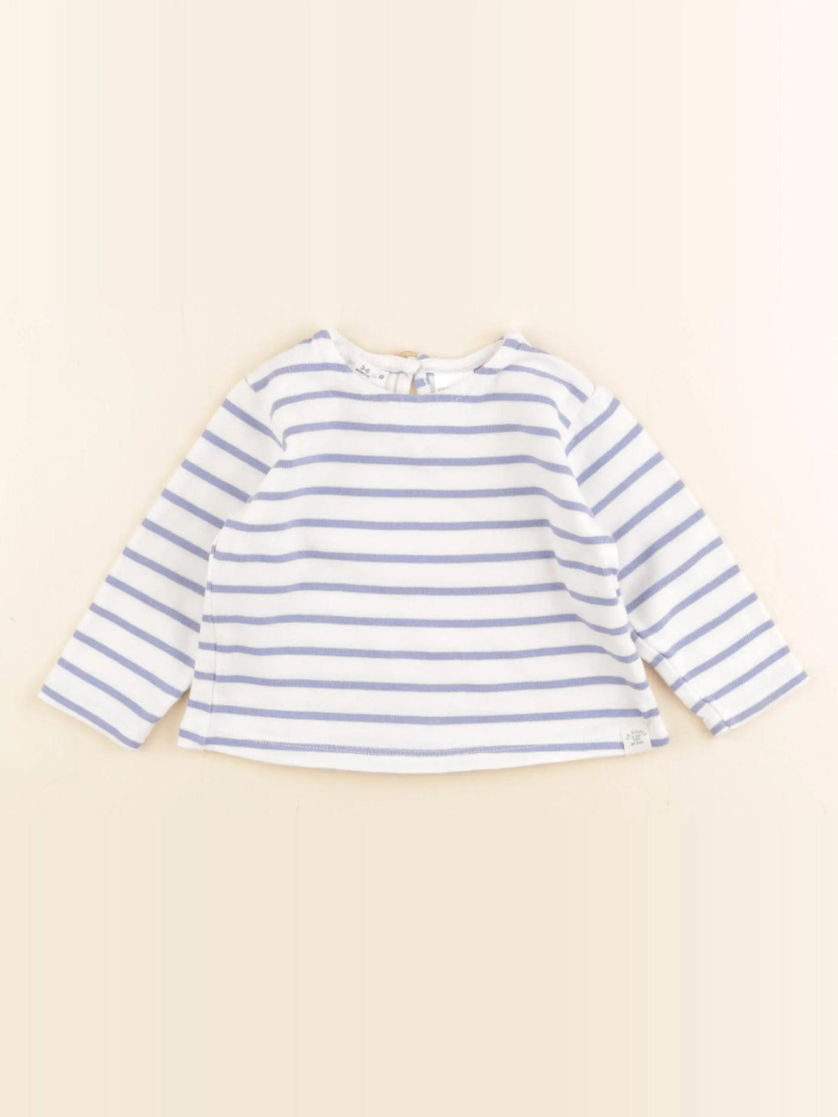 Zara - tee-shirt bleu, blanc - 3/6 mois