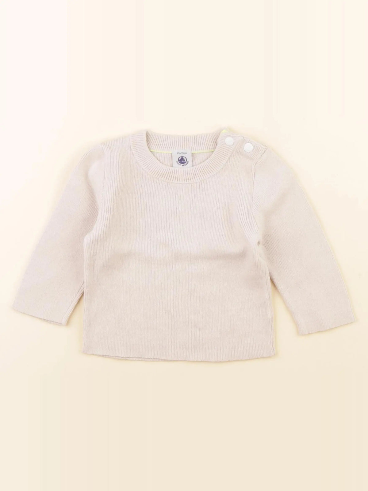 Petit Bateau - pull beige - 12 mois