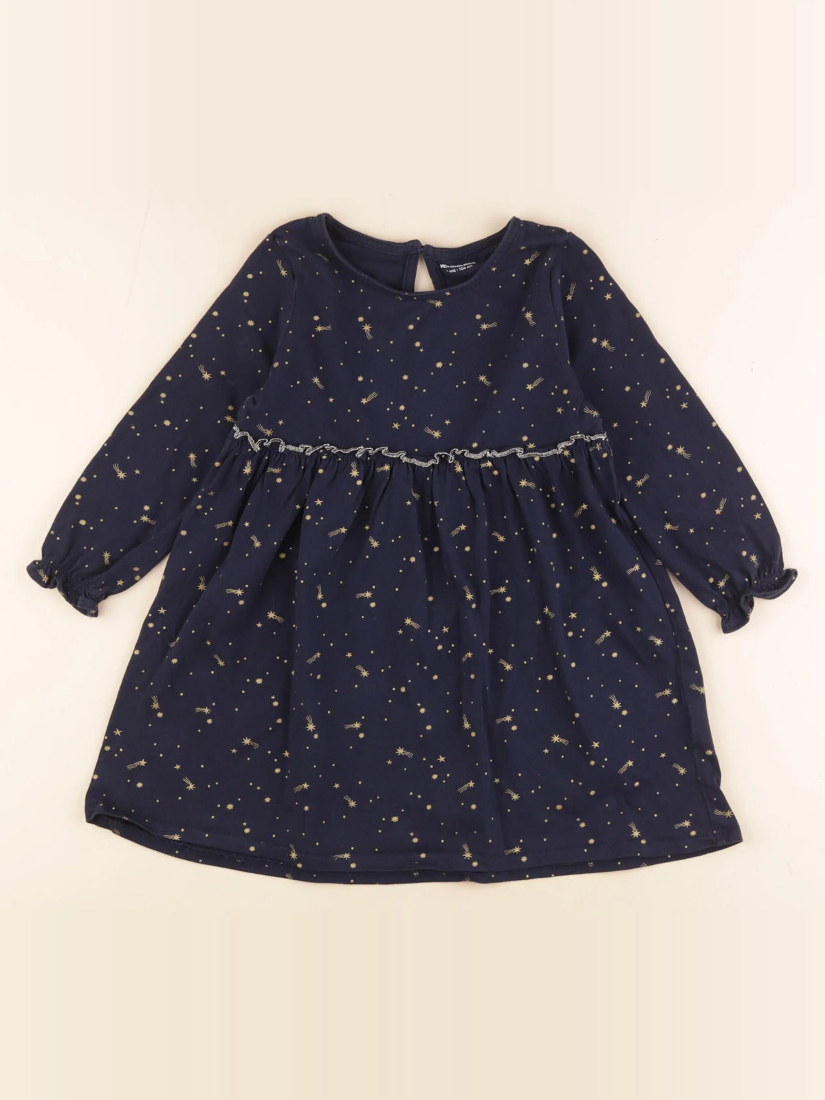 Vertbaudet - robe bleu, or - 4 ans