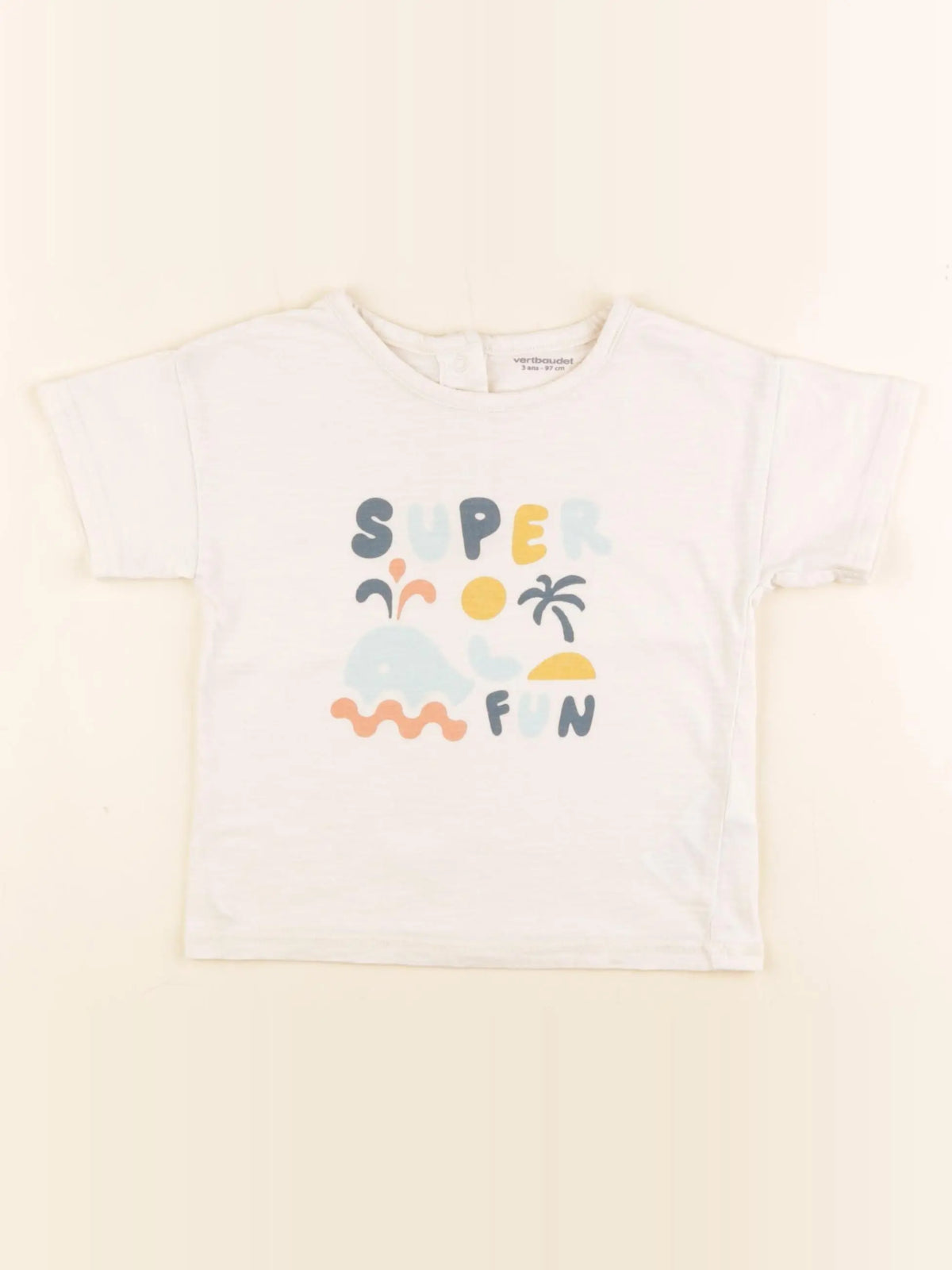 Vertbaudet - tee-shirt beige - 3 ans