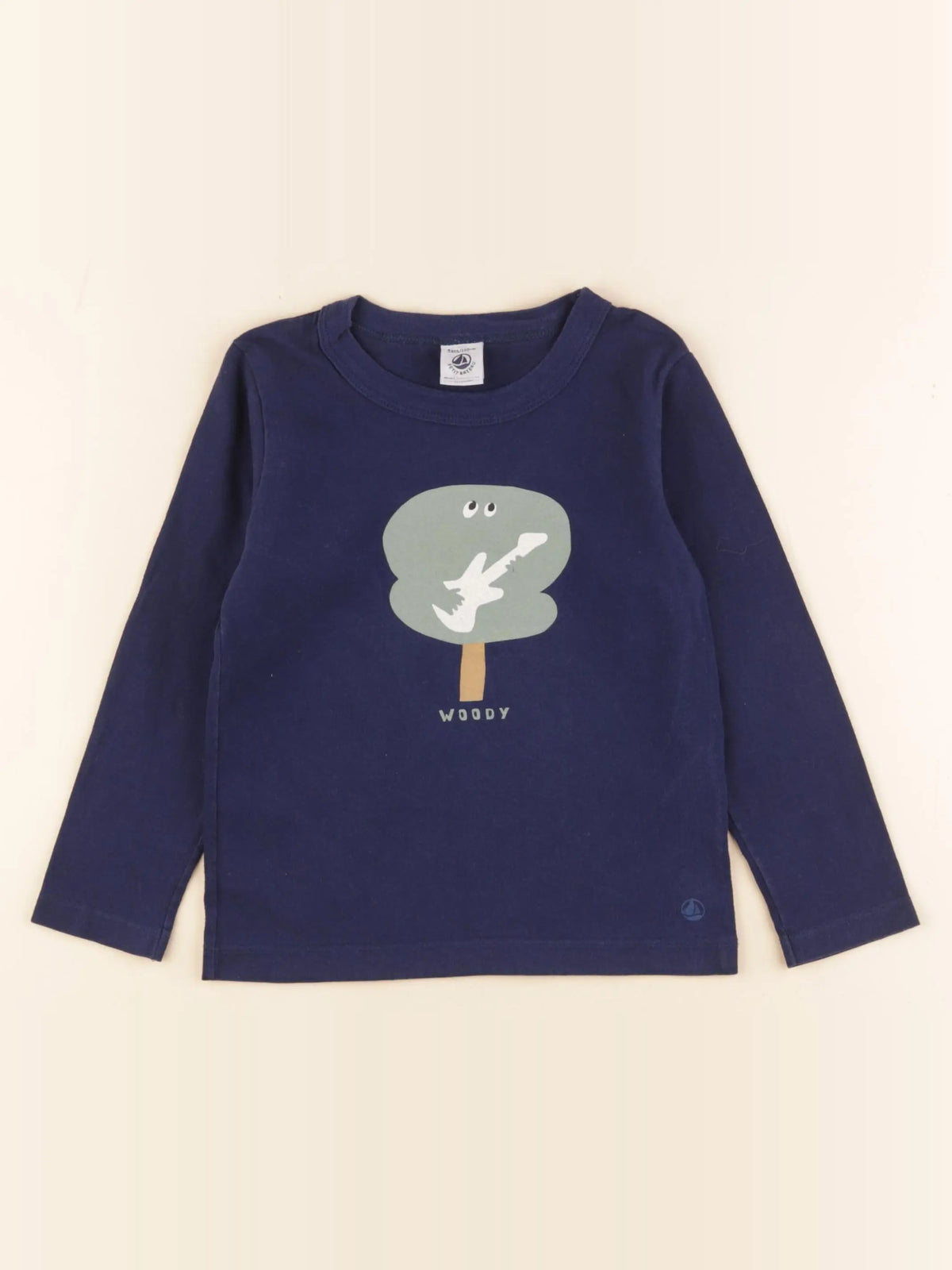 Petit Bateau - tee-shirt bleu - 5 ans
