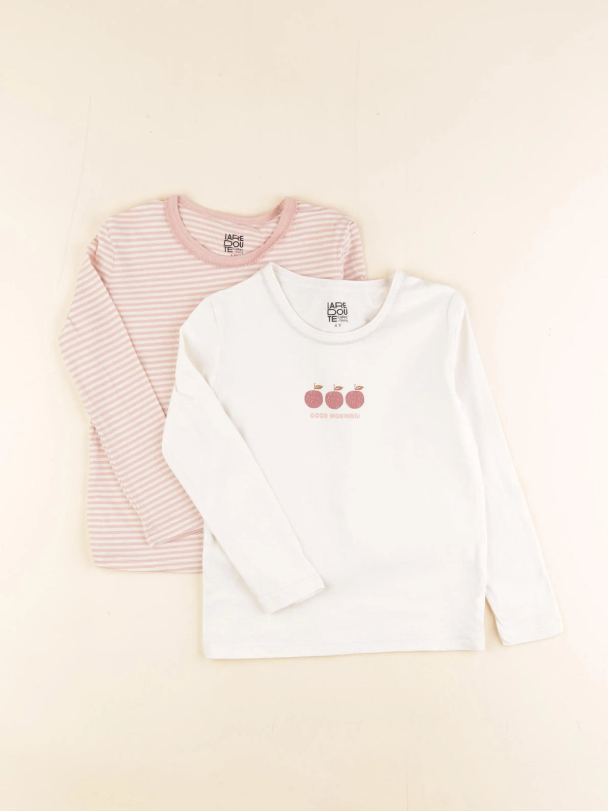 La Redoute - lot de 2 maillots de corps blanc, rose - 4 ans