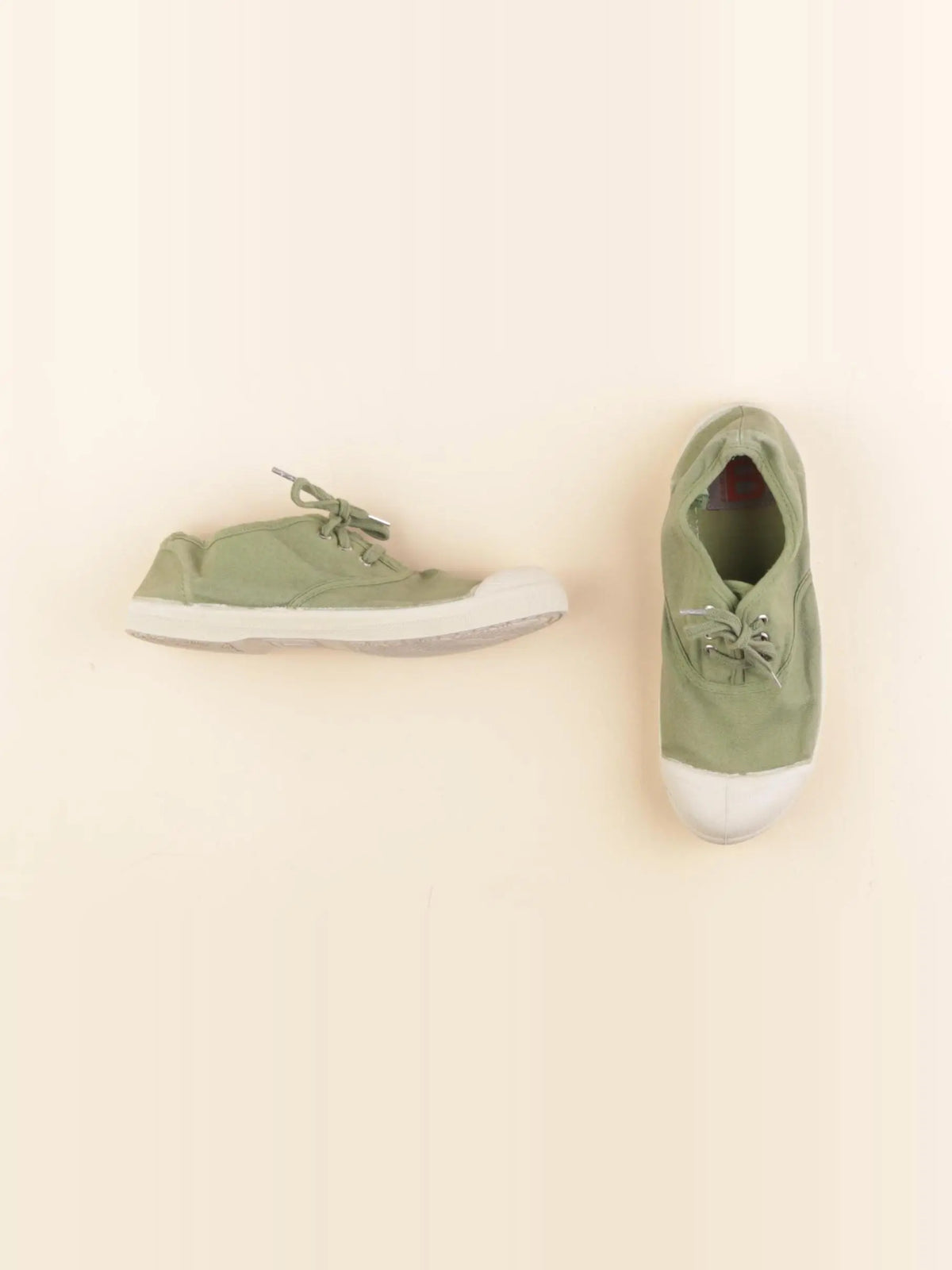 Bensimon - tennis à scratch/ lacets vert - pointure 32