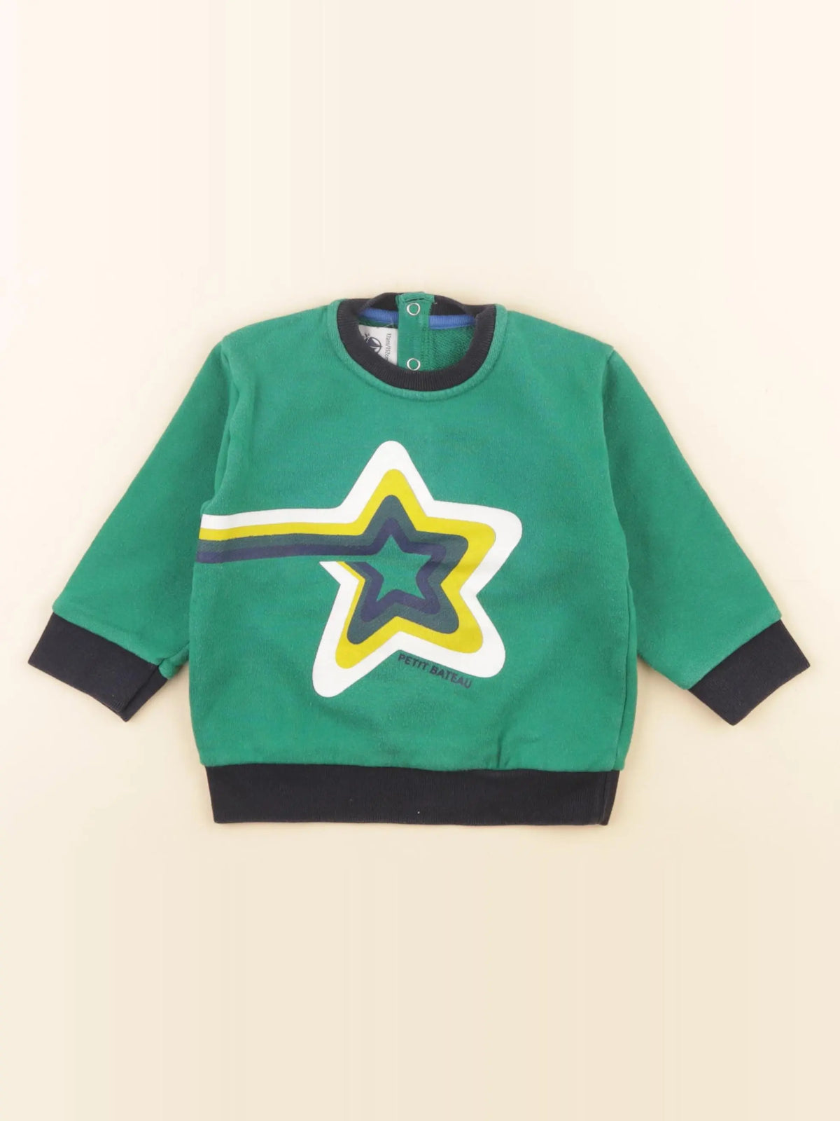 Petit Bateau - sweat vert - 12 mois