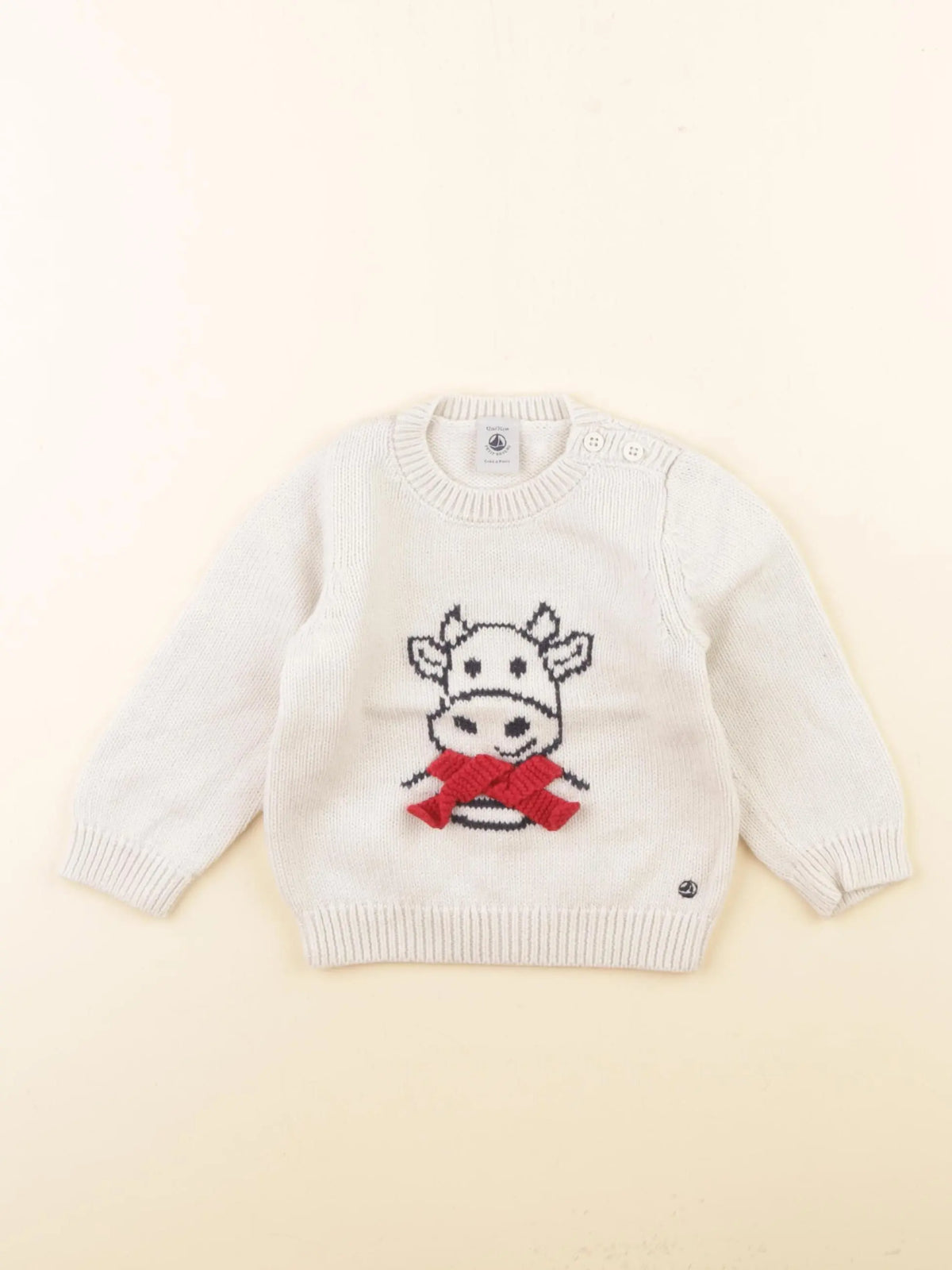 Petit Bateau - pull beige - 12 mois