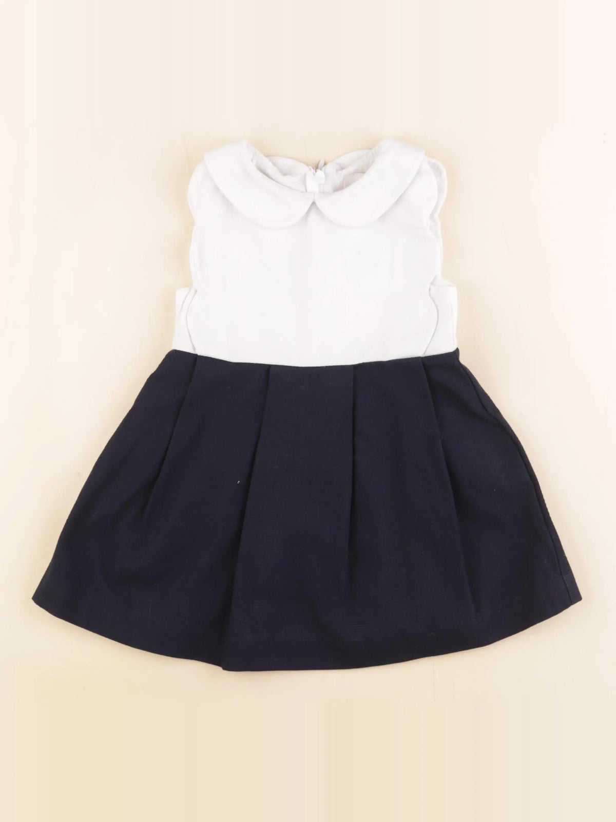 Jacadi - robe blanc, bleu - 18 mois