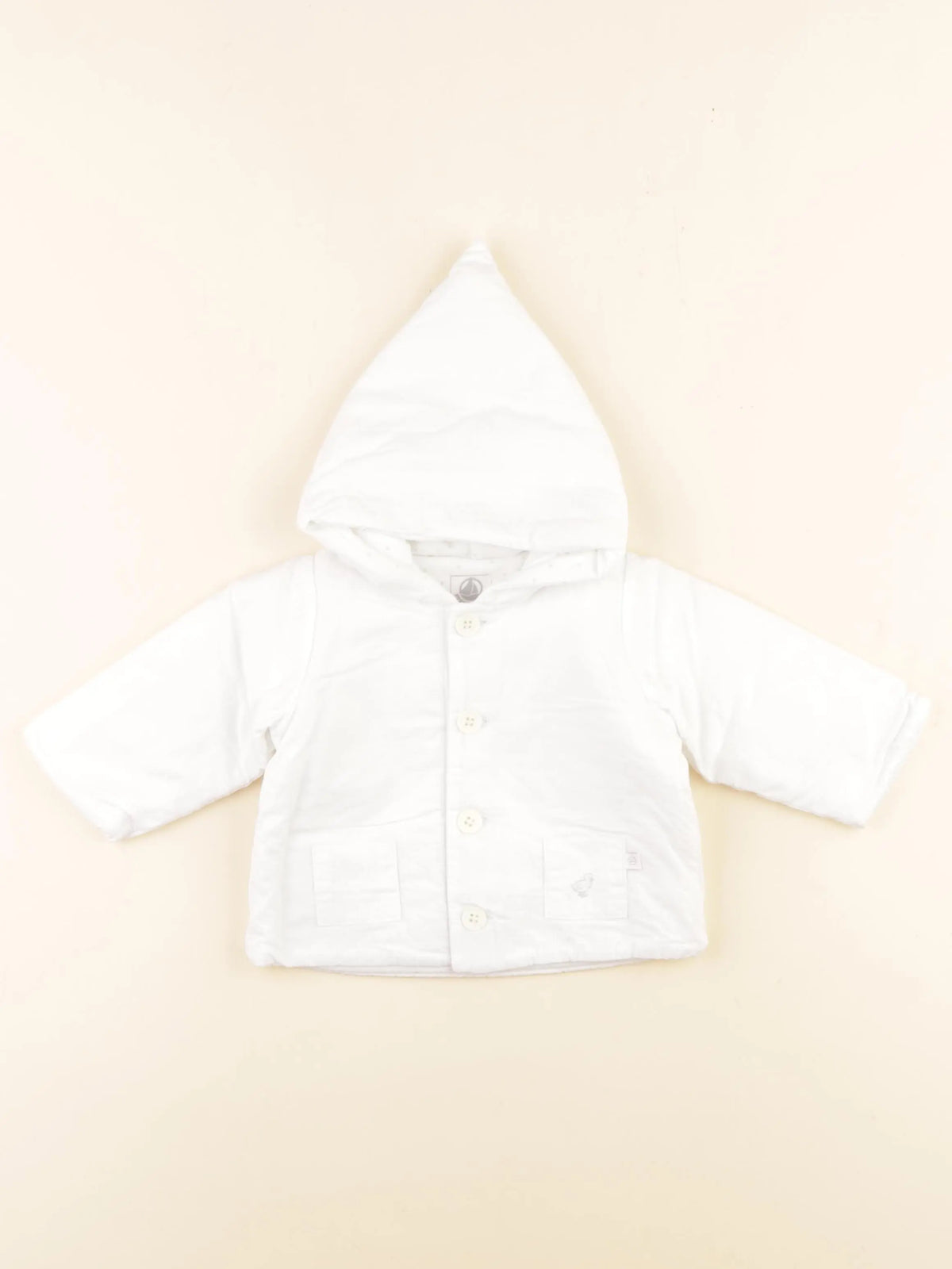 Petit Bateau - veste doublé blanc - 3 mois