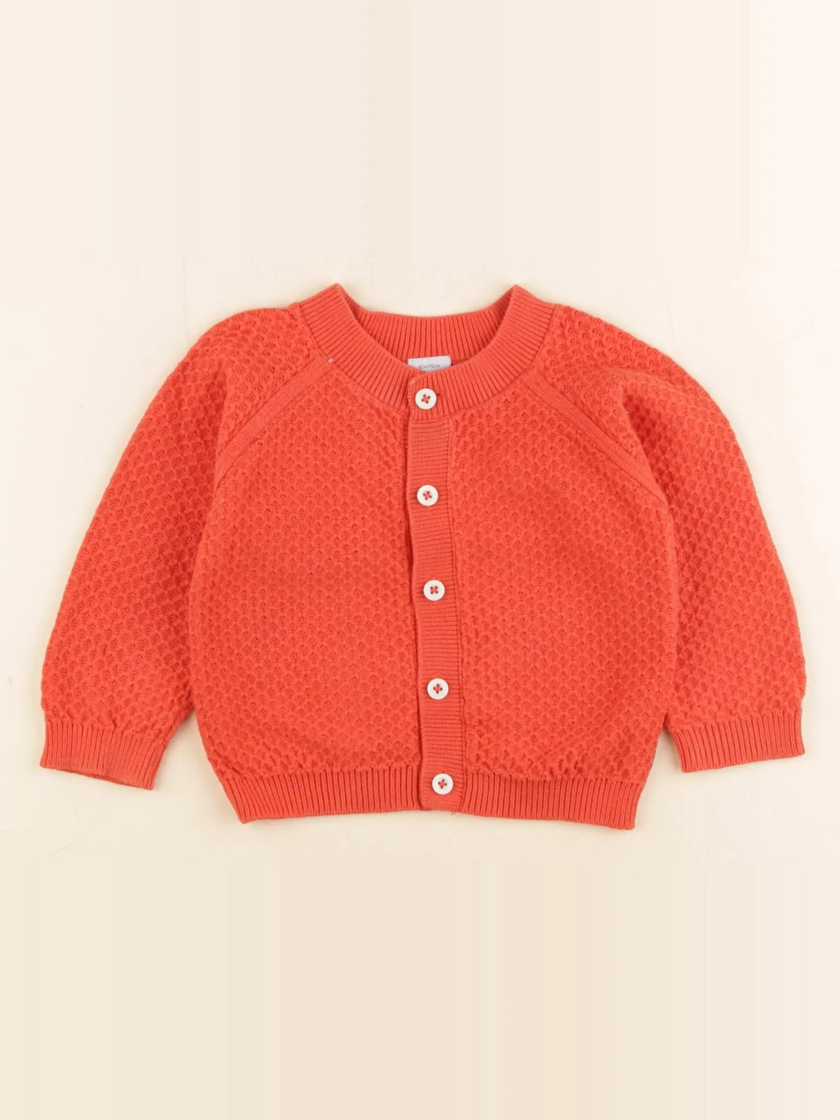 Petit Bateau - gilet orange - 12 mois