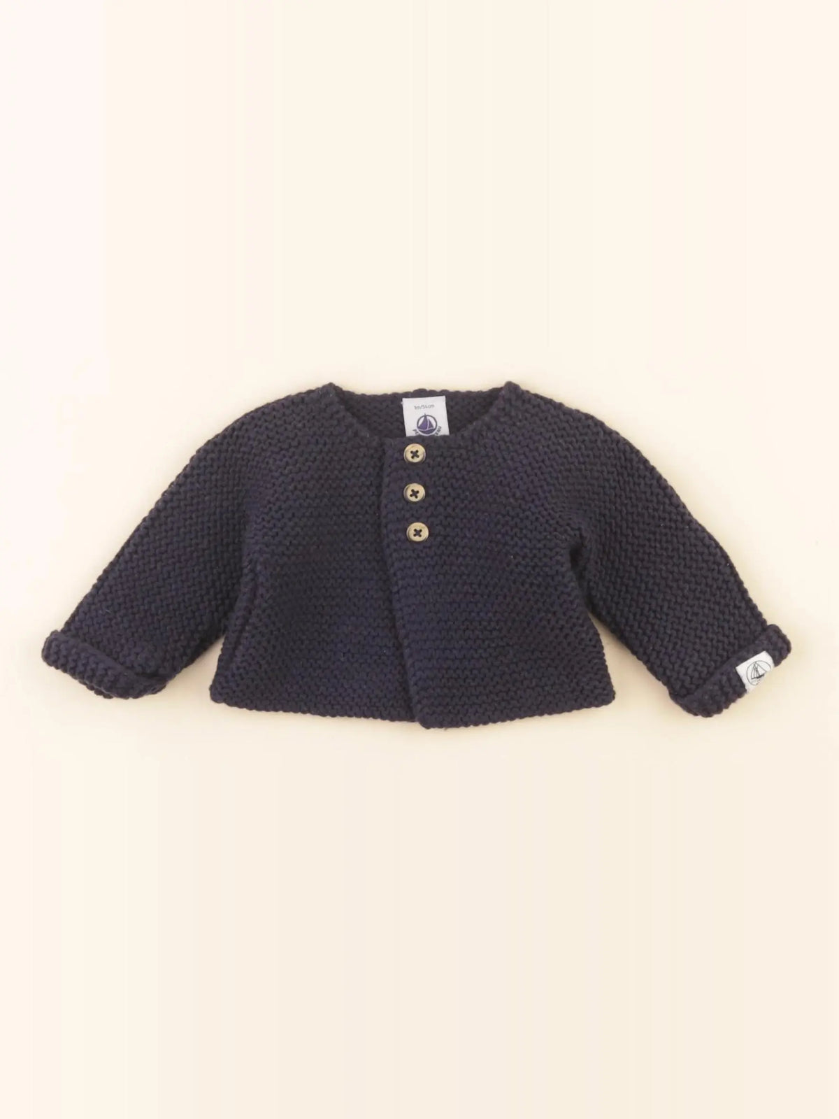 Petit Bateau - gilet bleu - 1 mois