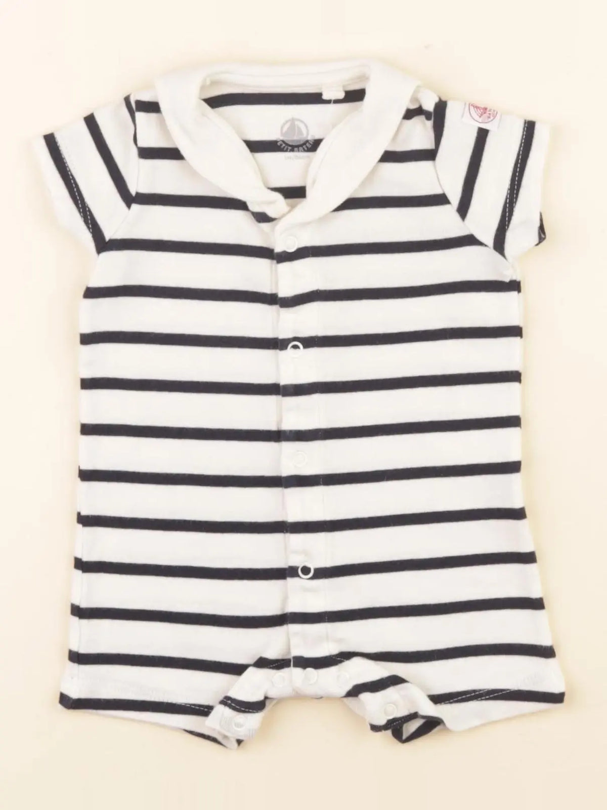 Petit Bateau - combinaison bleu, beige - 1 mois
