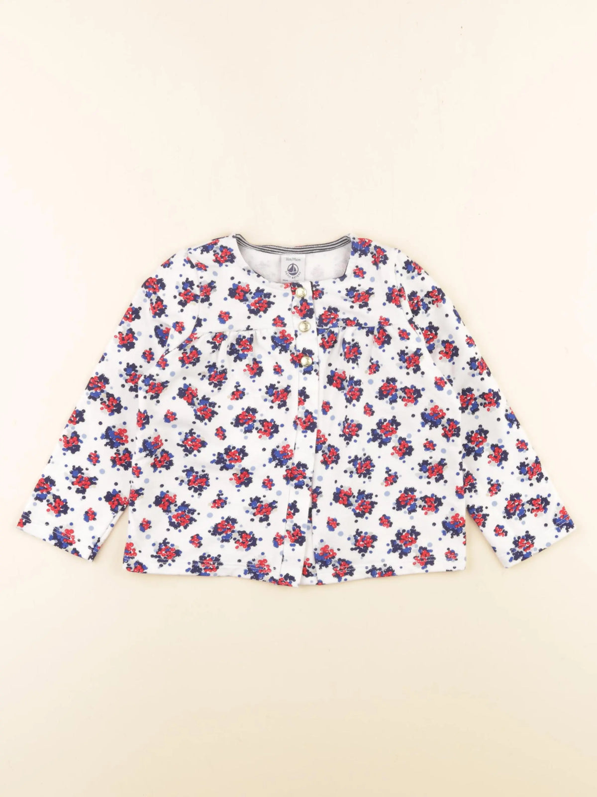 Petit Bateau - sweat bleu - 36 mois