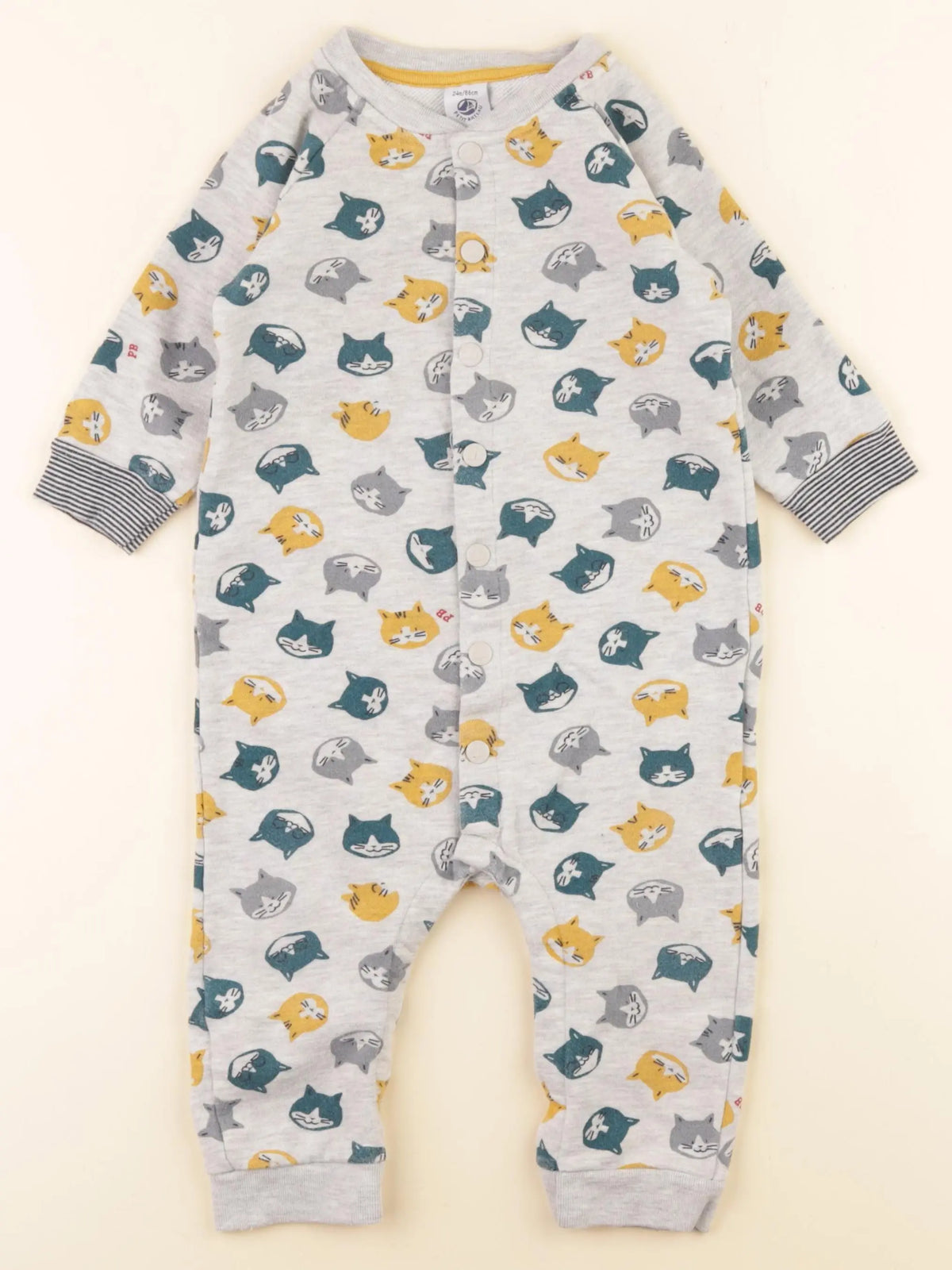 Petit Bateau - combinaison gris - 24 mois