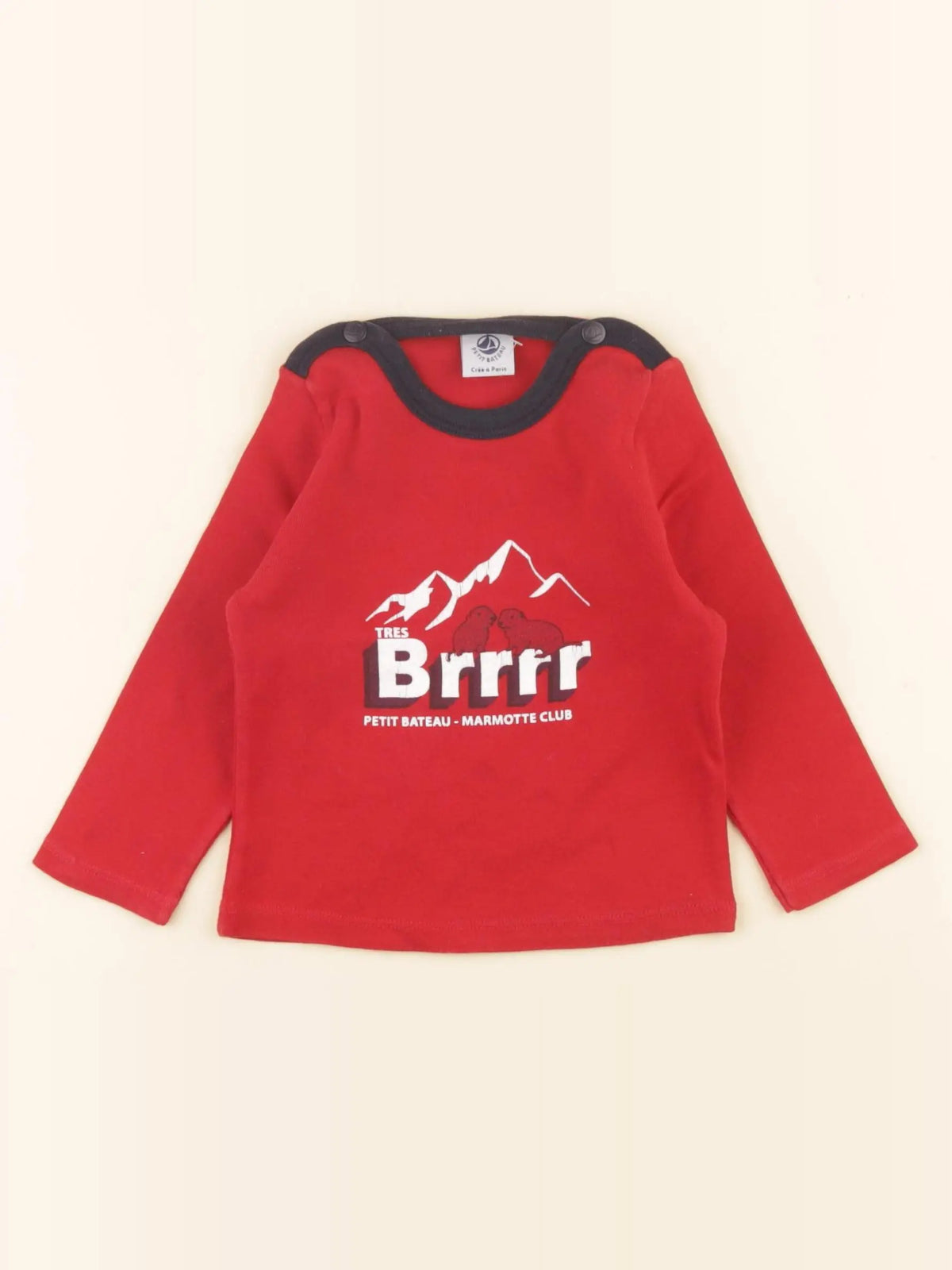 Petit Bateau - tee-shirt rouge - 12 mois