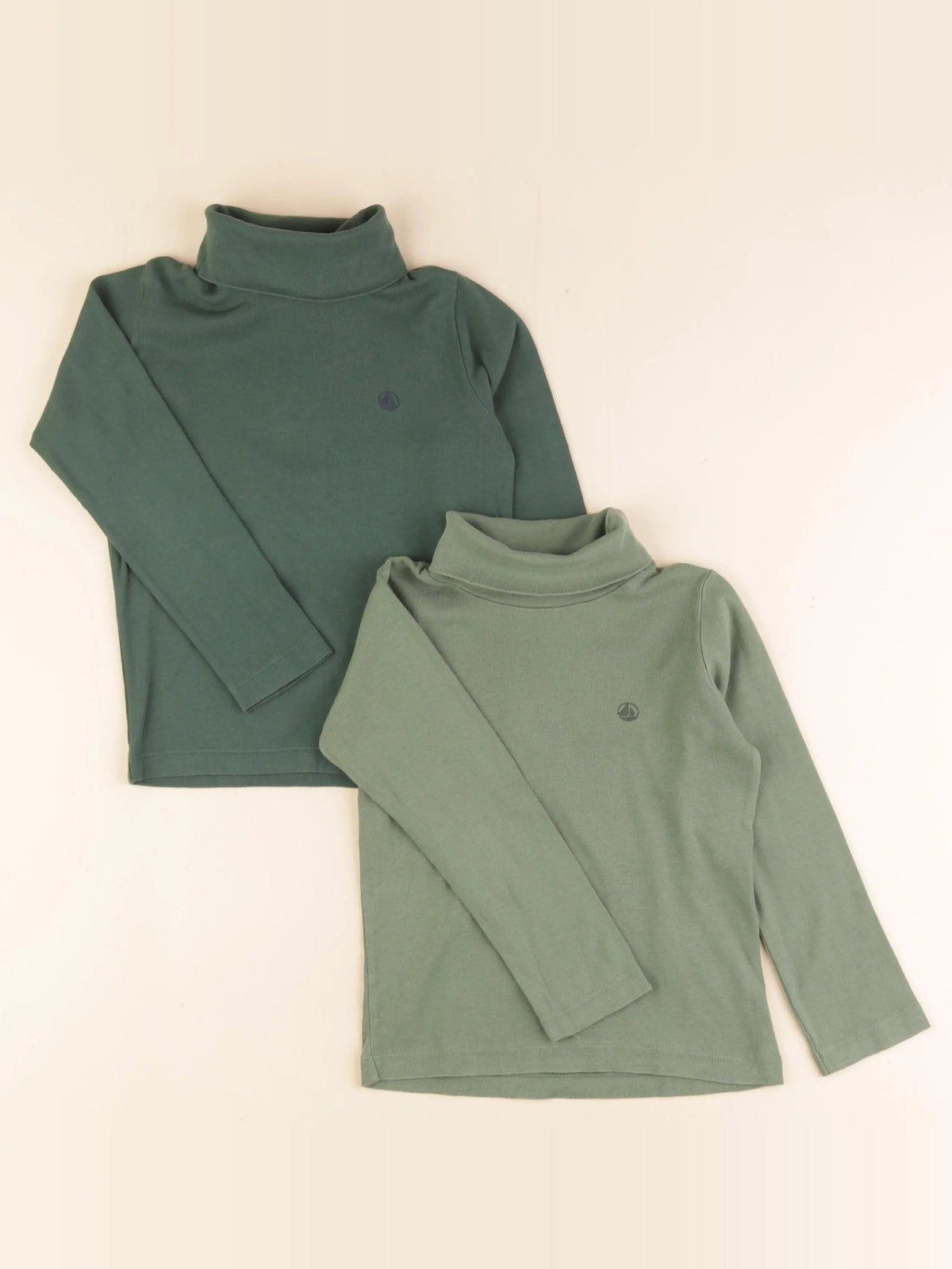 Petit Bateau - lot de 2 sous-pulls vert - 4 ans