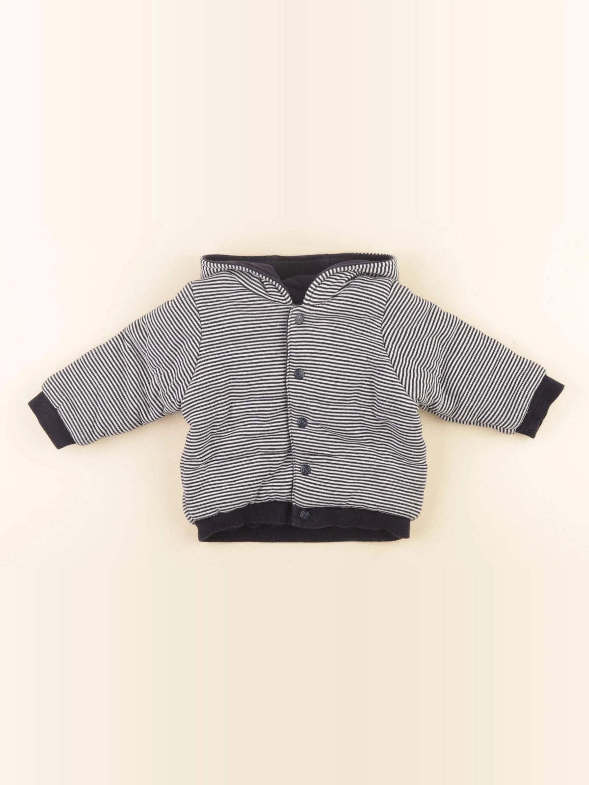 Petit Bateau - veste doublé bleu - 12 mois