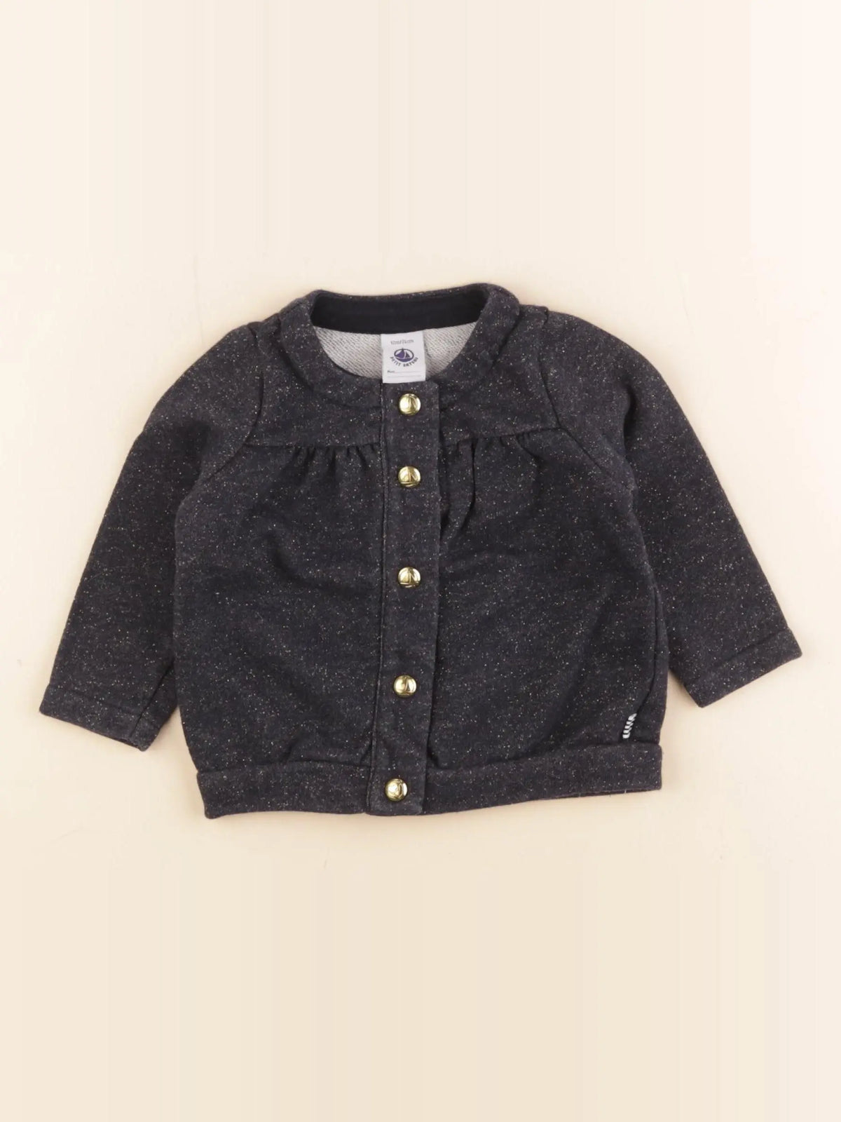 Petit Bateau - gilet bleu, or - 12 mois