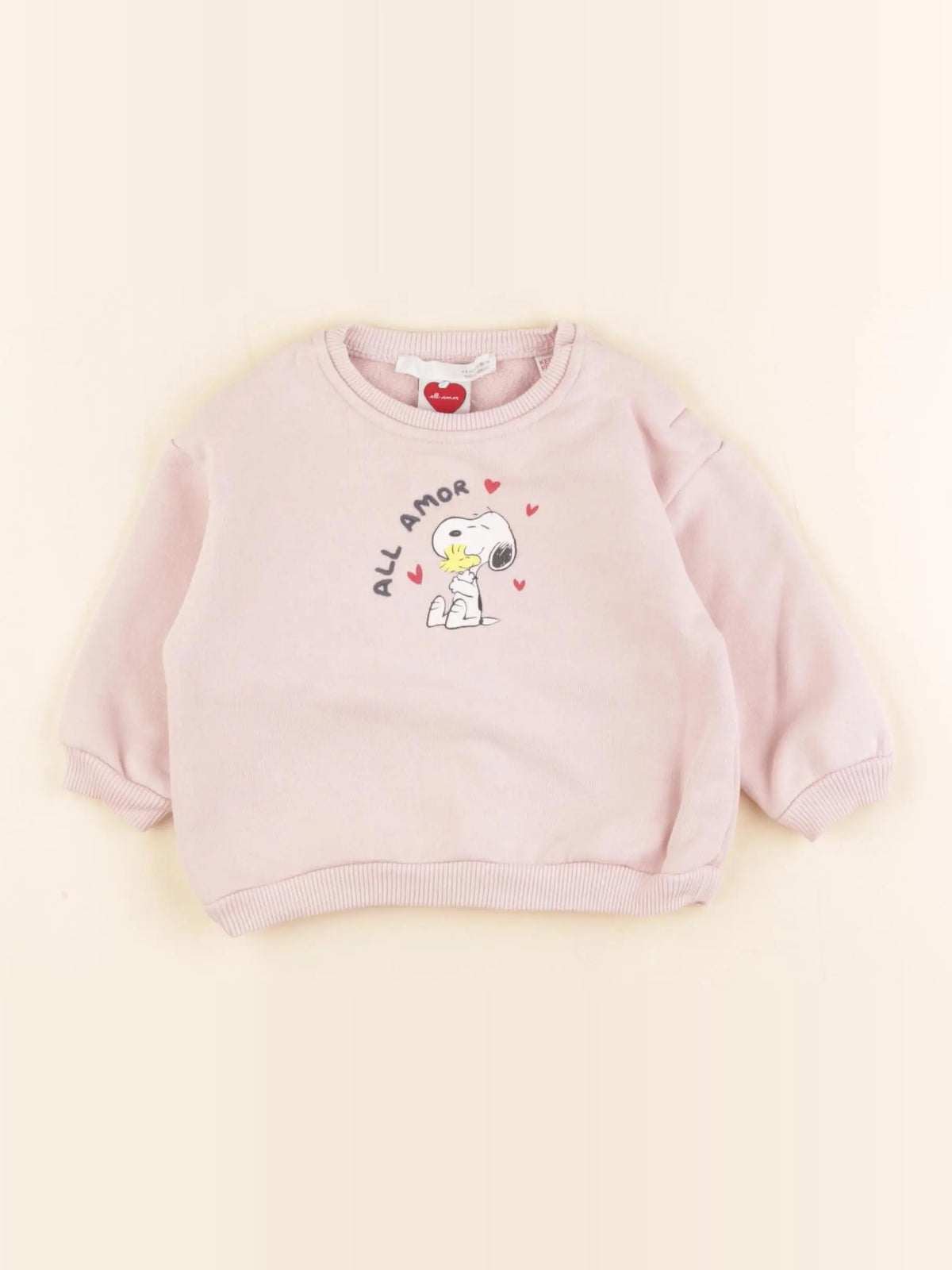 Zara - sweat imprimé au dos rose - 3/6 mois