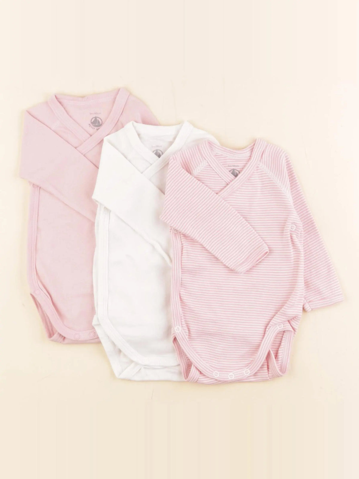 Petit Bateau - lot de 3 bodies en coton multicolore - 3 mois