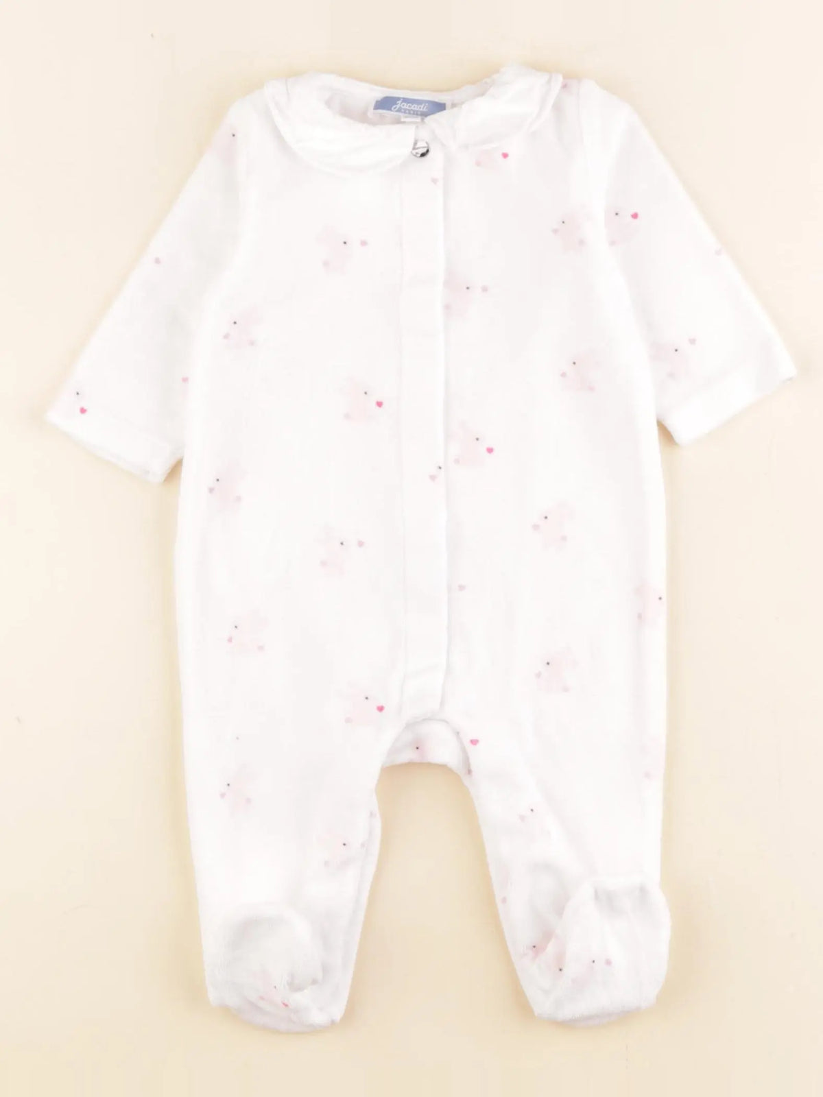 Jacadi - pyjama velours blanc - 3 mois