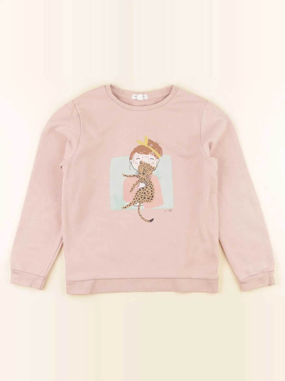Vertbaudet - sweat rose - 8 ans