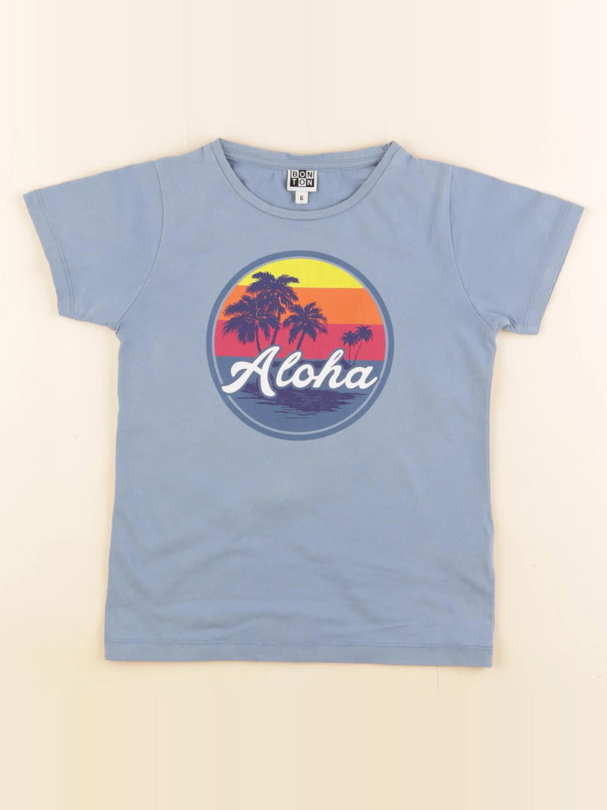Bonton - tee-shirt bleu - 6 ans
