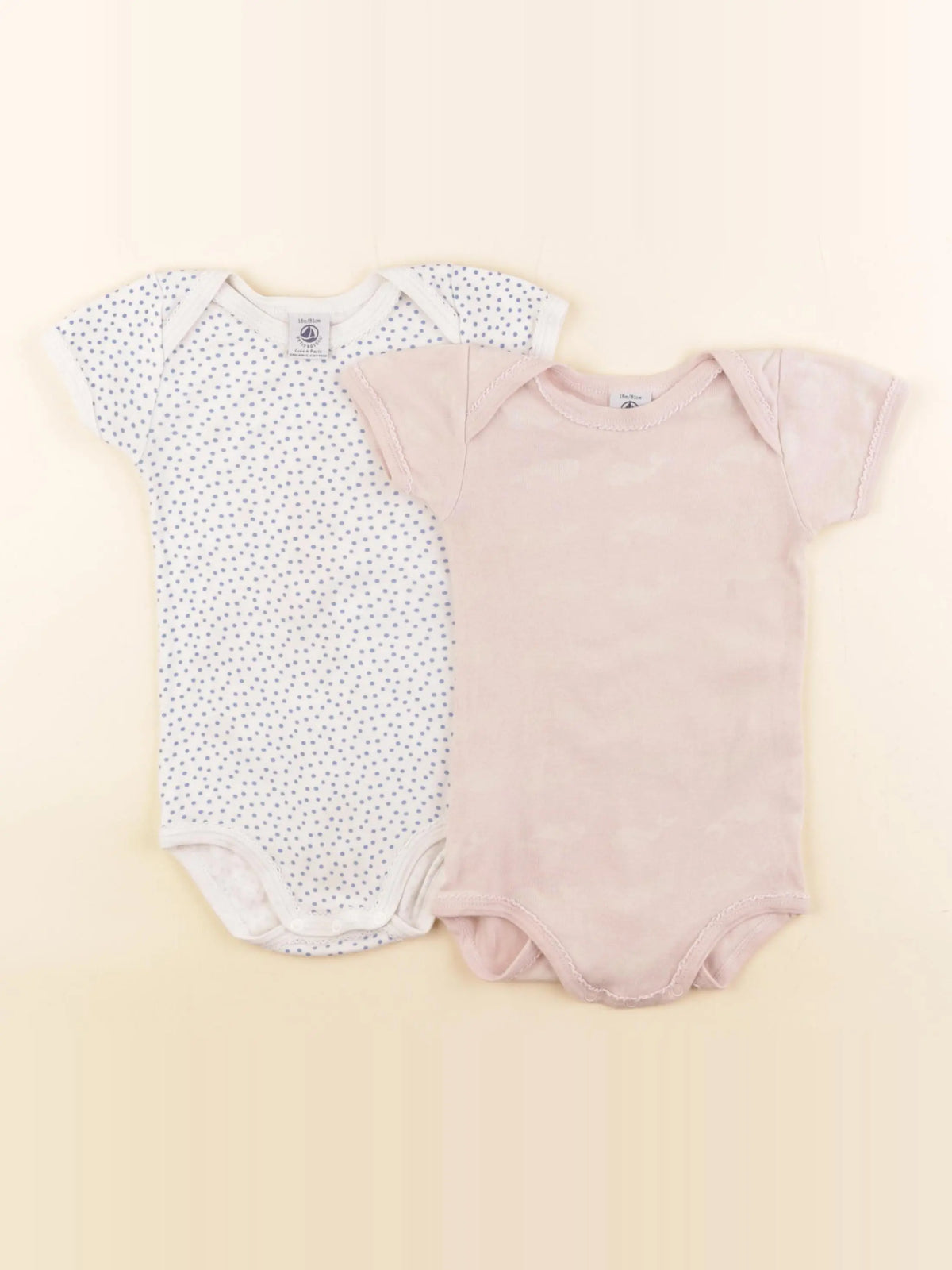 Petit Bateau - lot de 2 bodies en coton multicolore - 18 mois