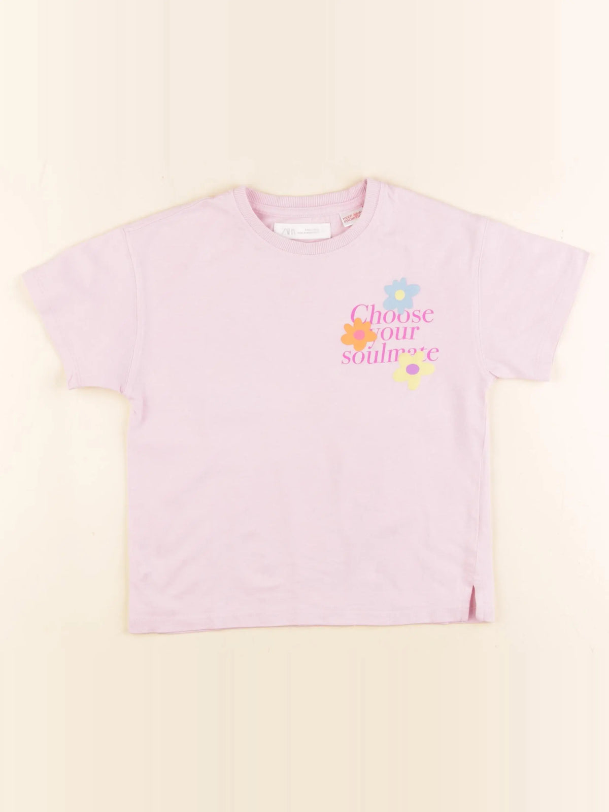 Zara - tee-shirt imprimé au dos rose - 6 ans