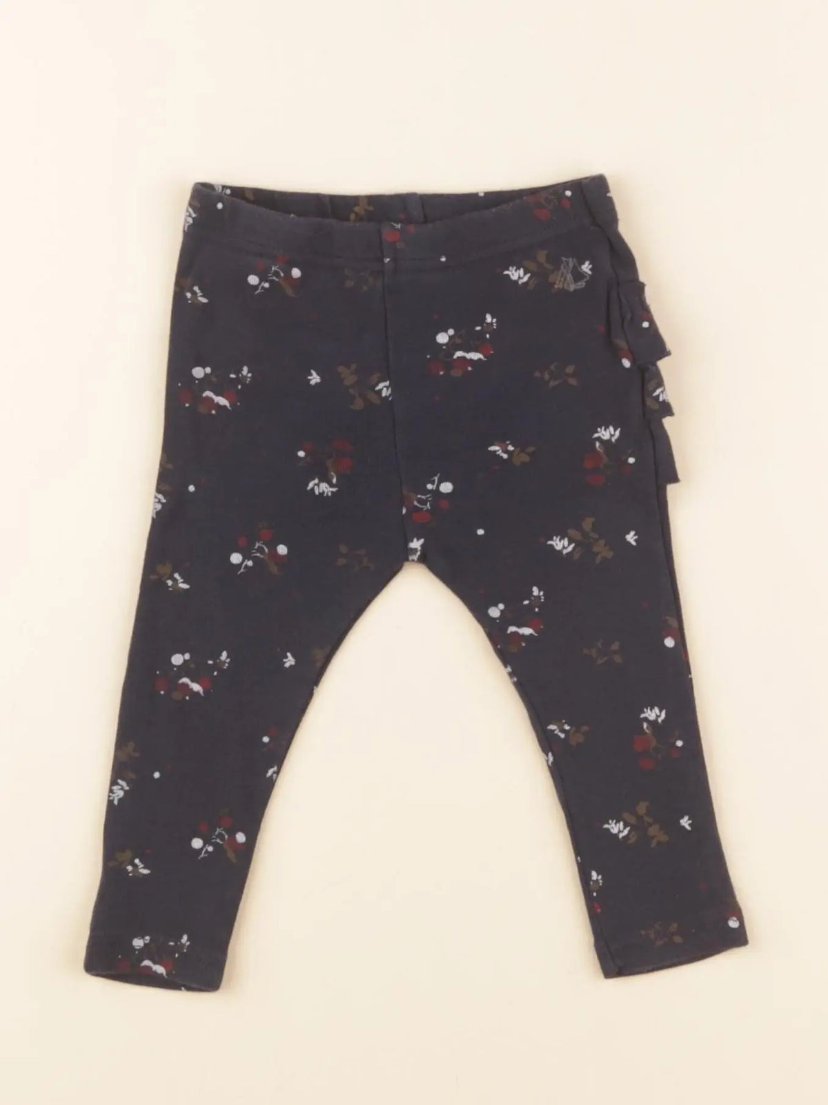 Petit Bateau - legging volants au dos bleu - 6 mois