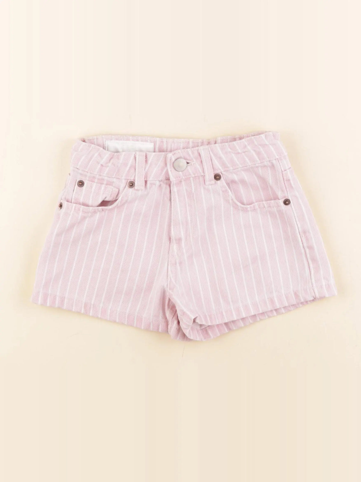 Zara - short rose, blanc - 6/7 ans