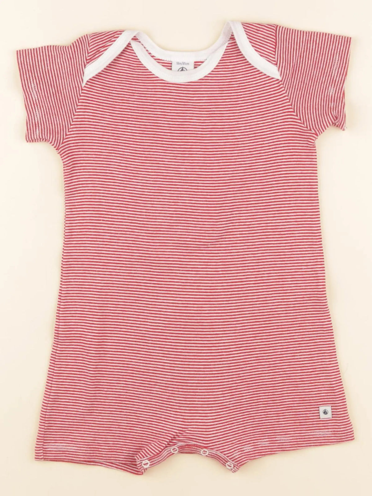 Petit Bateau - pyjama coton rouge - 18 mois
