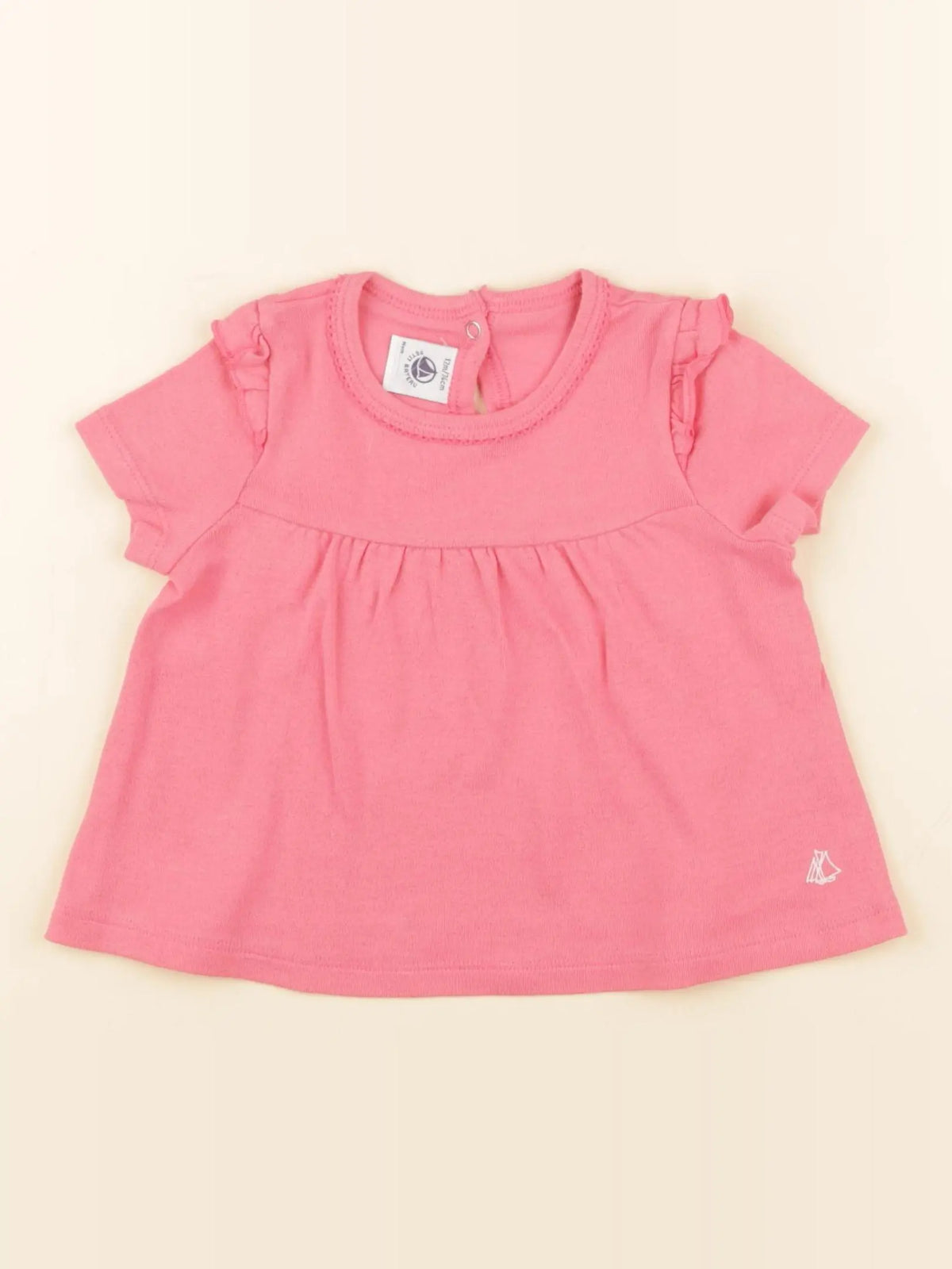 Petit Bateau - tee-shirt rose, or - 12 mois