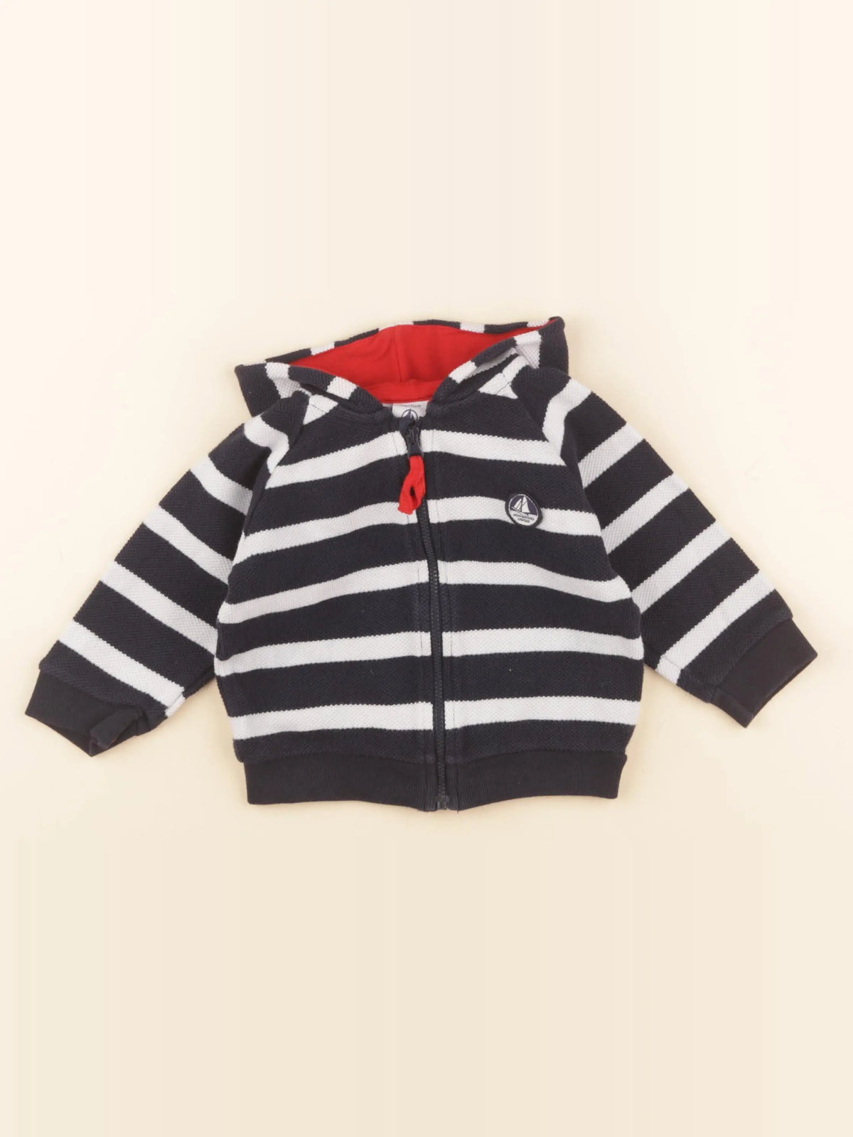 Petit Bateau - sweat bleu - 12 mois