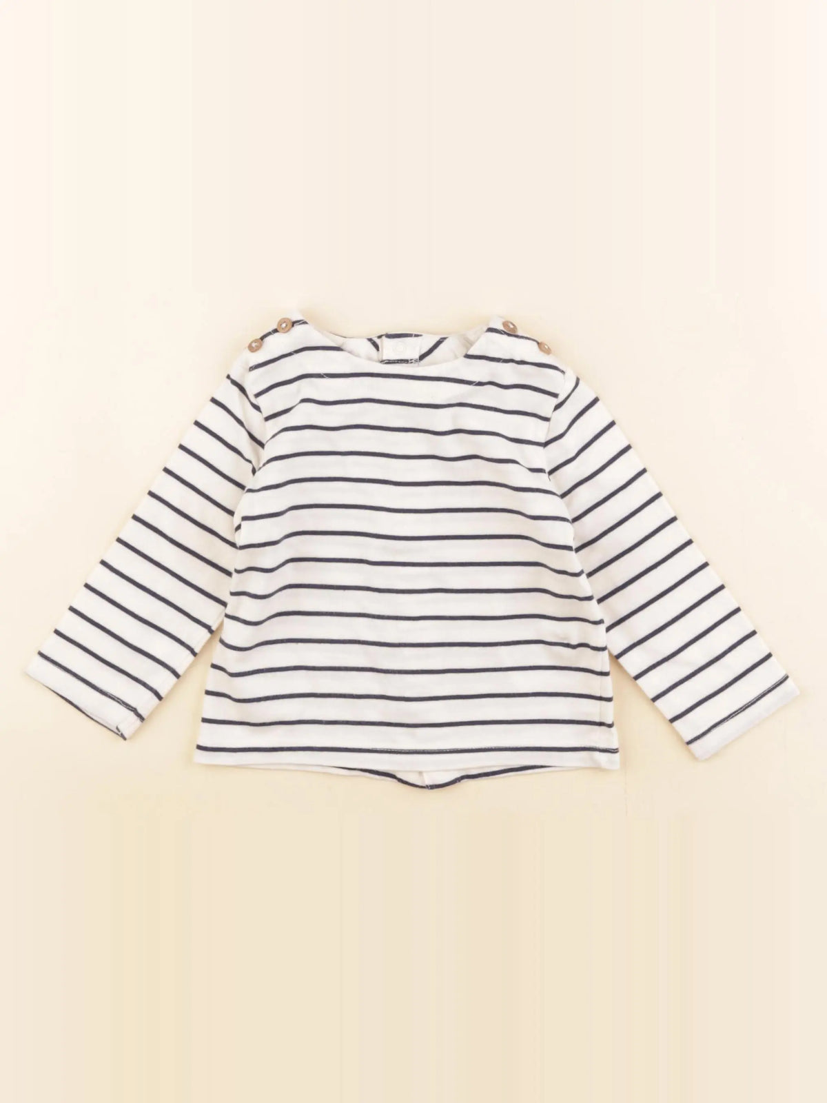 Vertbaudet - tee-shirt blanc, bleu - 9 mois