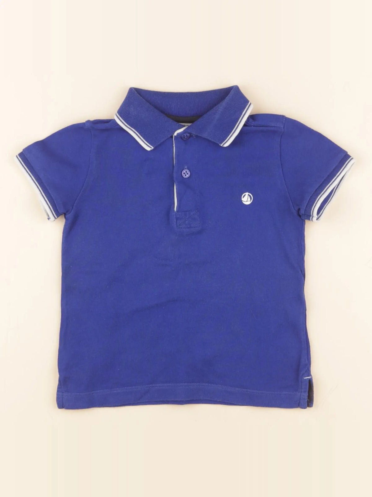 Petit Bateau - polo bleu - 3 ans