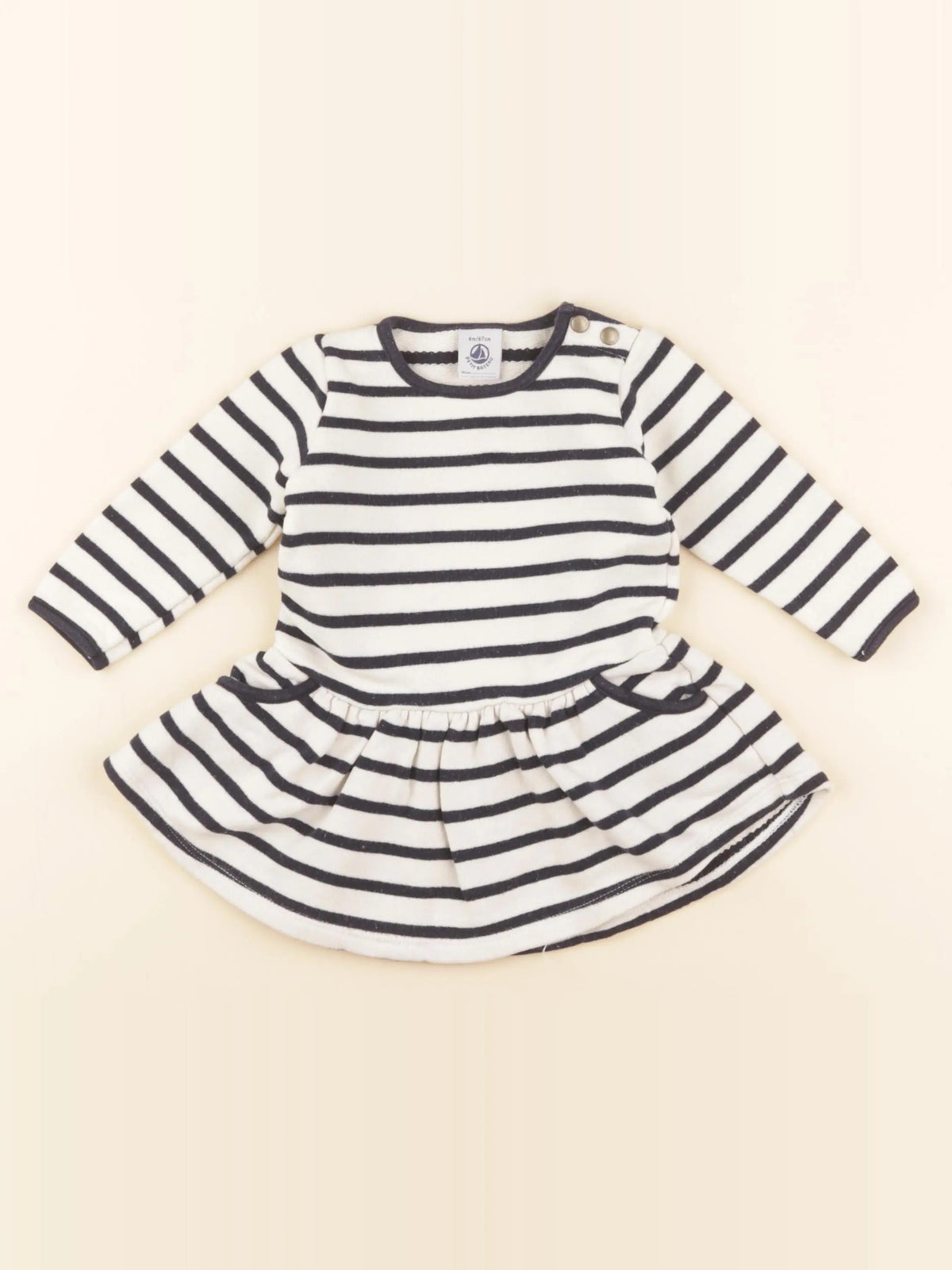 Petit Bateau - robe blanc - 6 mois