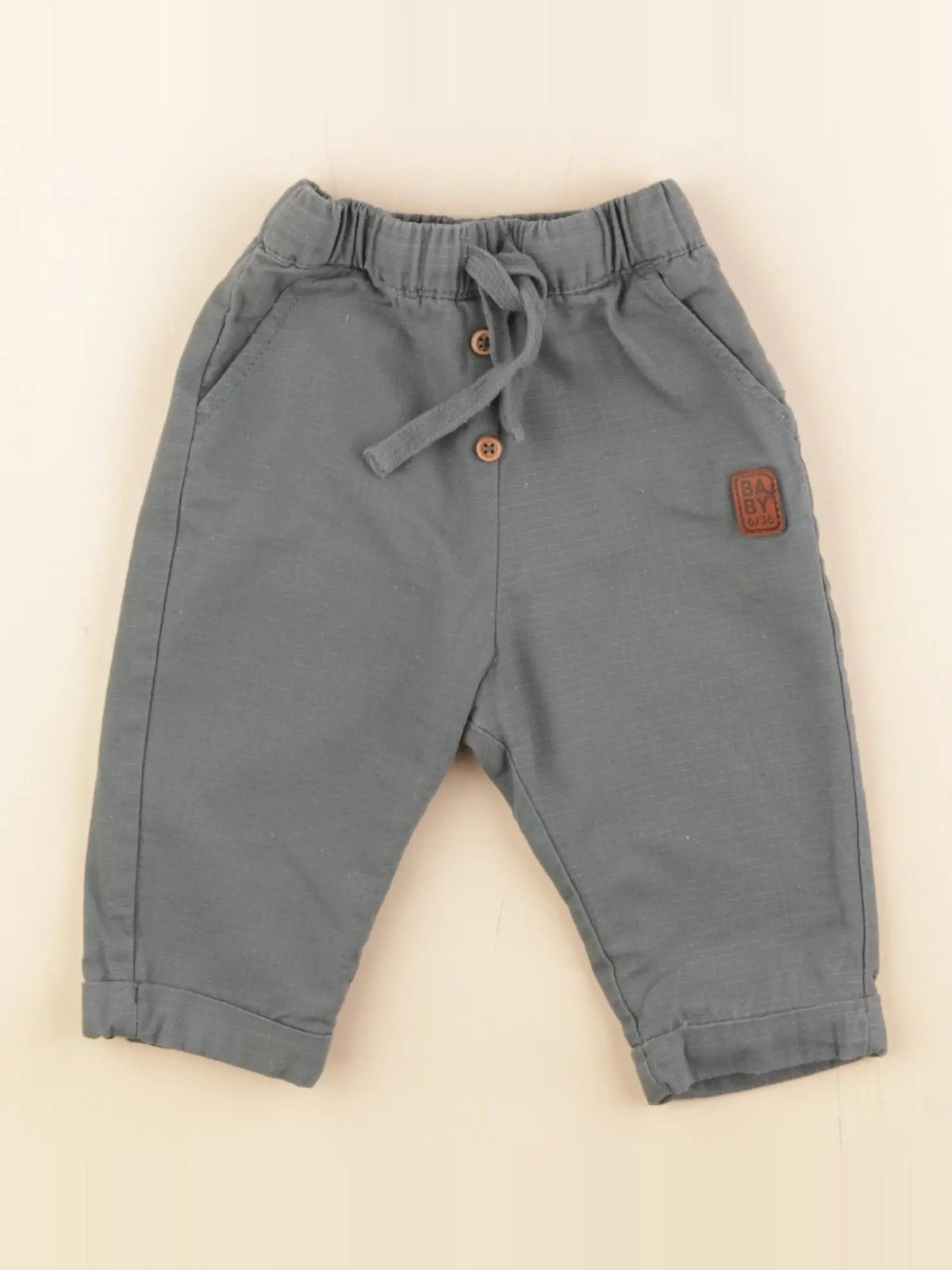 Boutchou - pantalon doublé vert - 6 mois