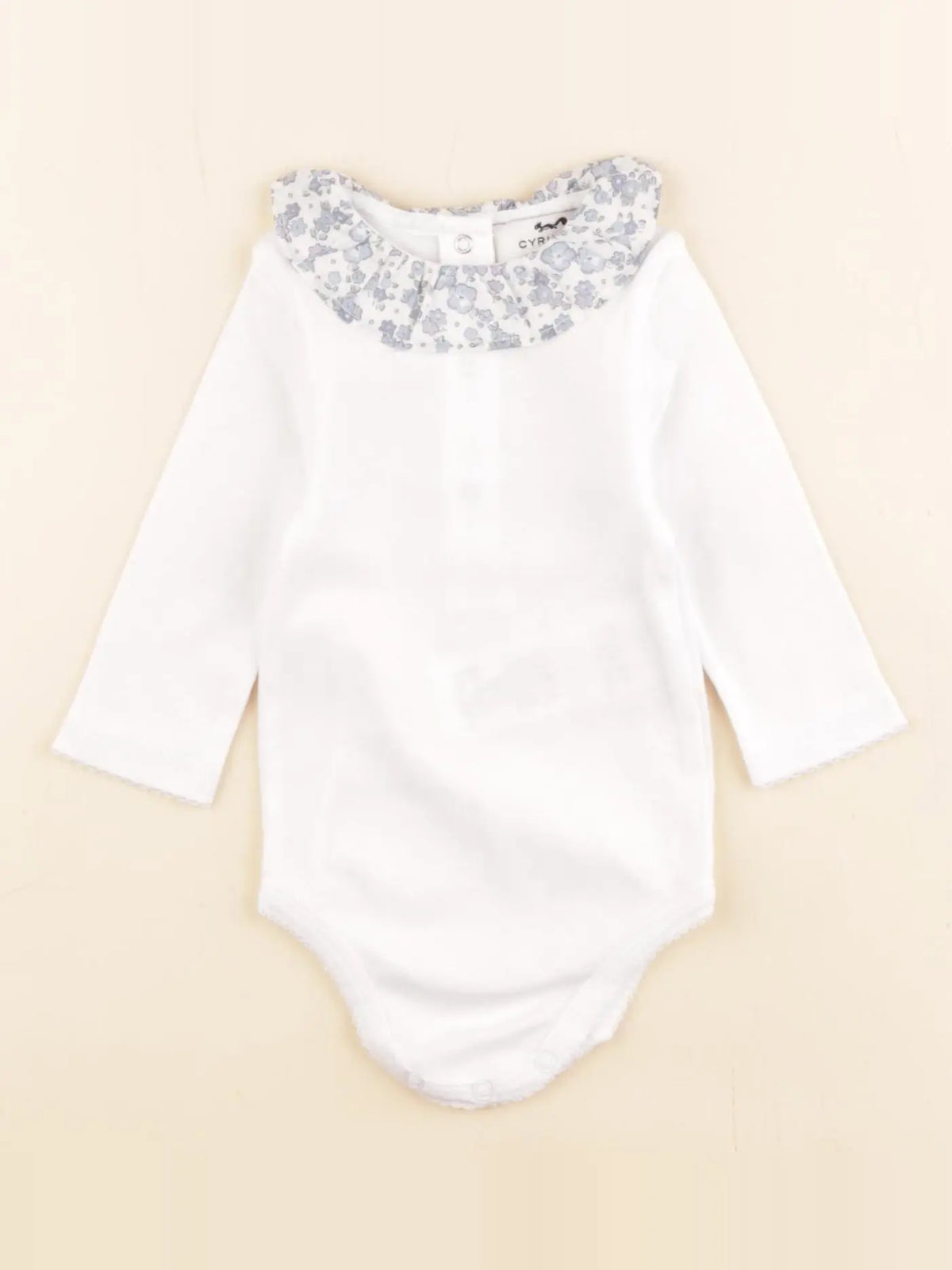 Cyrillus - body liberty blanc, bleu - 3 mois