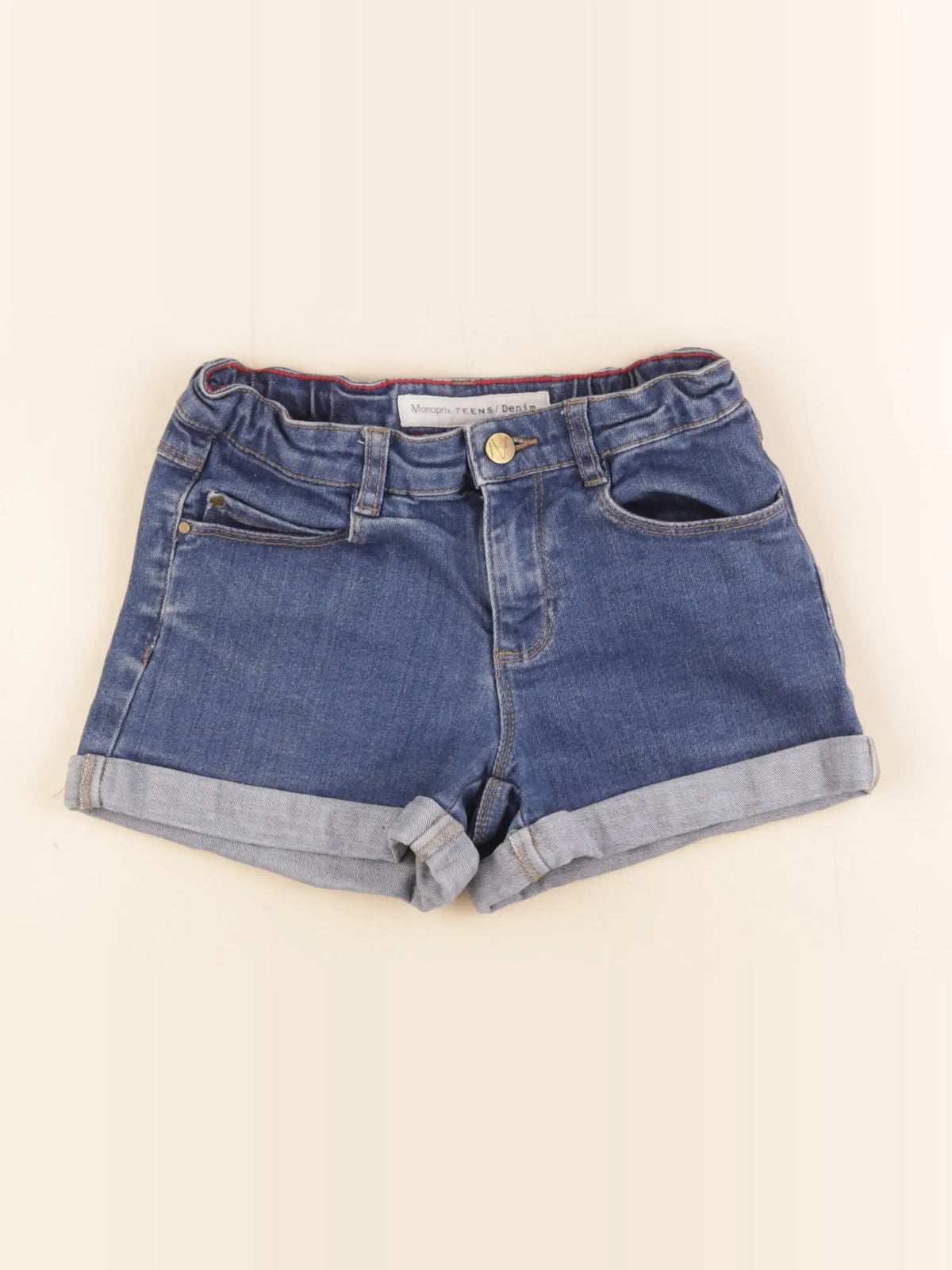 Monoprix - short bleu - 10 ans